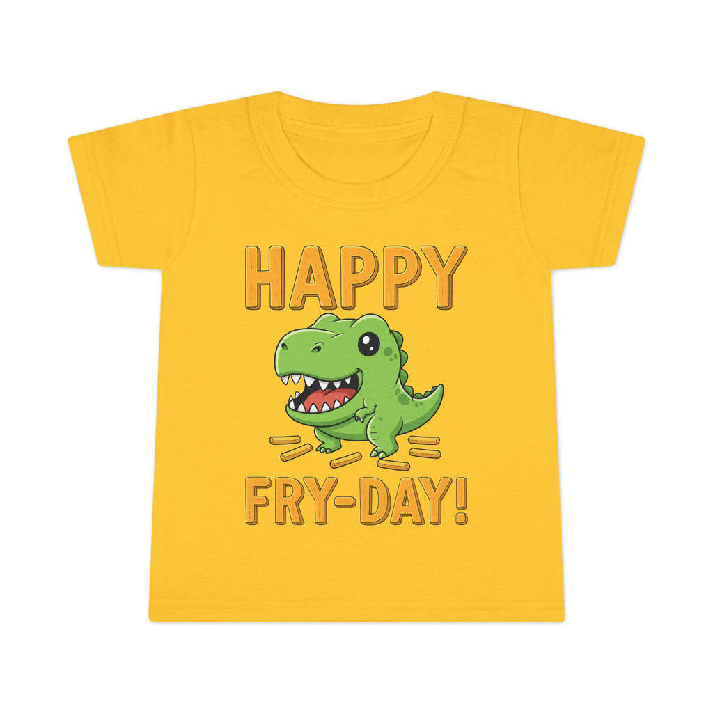 Dino Fry-Day Toddler T-Shirt, Fun Kids Tee, Dinosaur Shirt for Toddlers, Cute Children's Clothing, Toddler Gift Idea