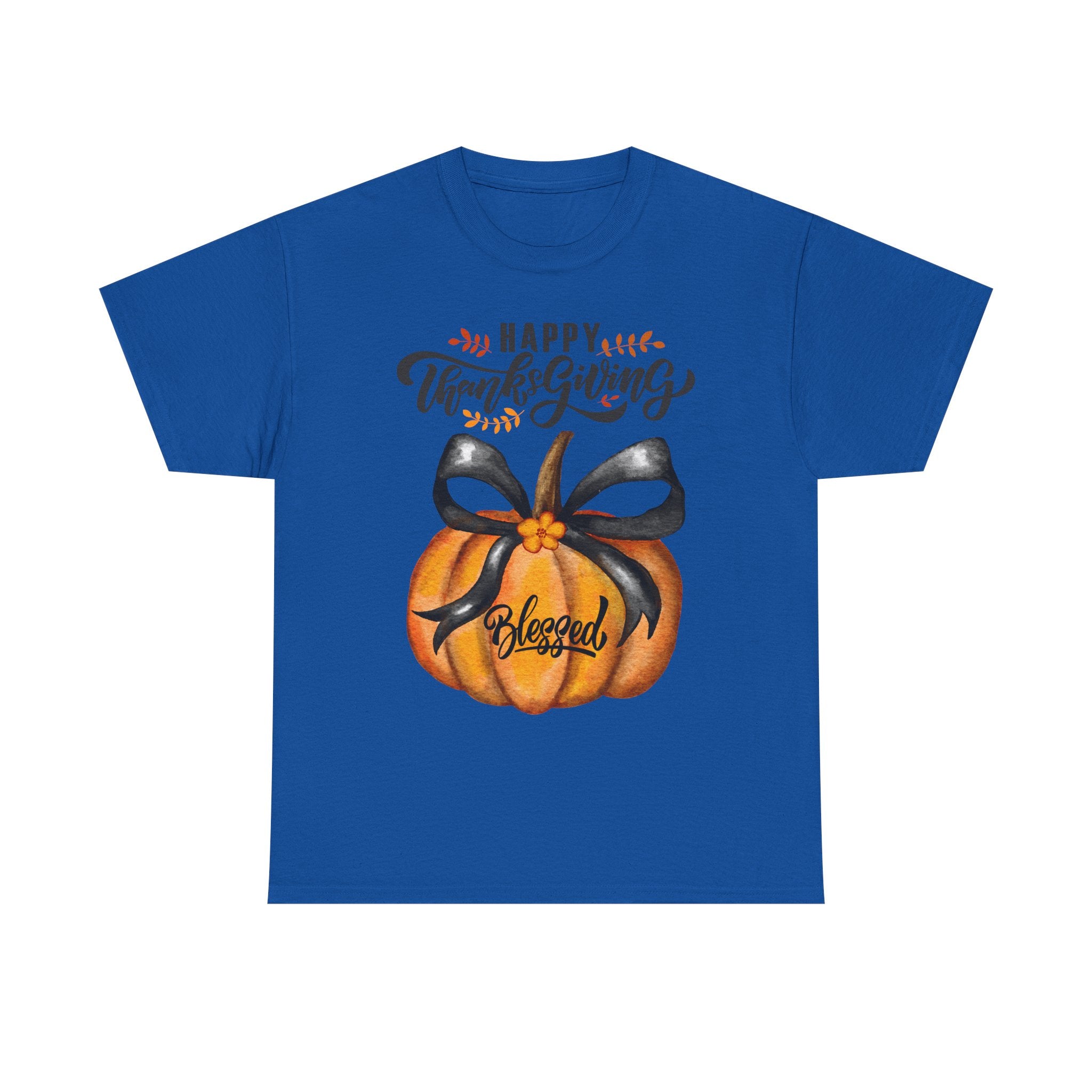 Thanksgiving Pumpkin Tee - Happy Thanksgiving, Blessed Shirt, Fall Apparel, Unisex Cotton Tee, Holiday Gift