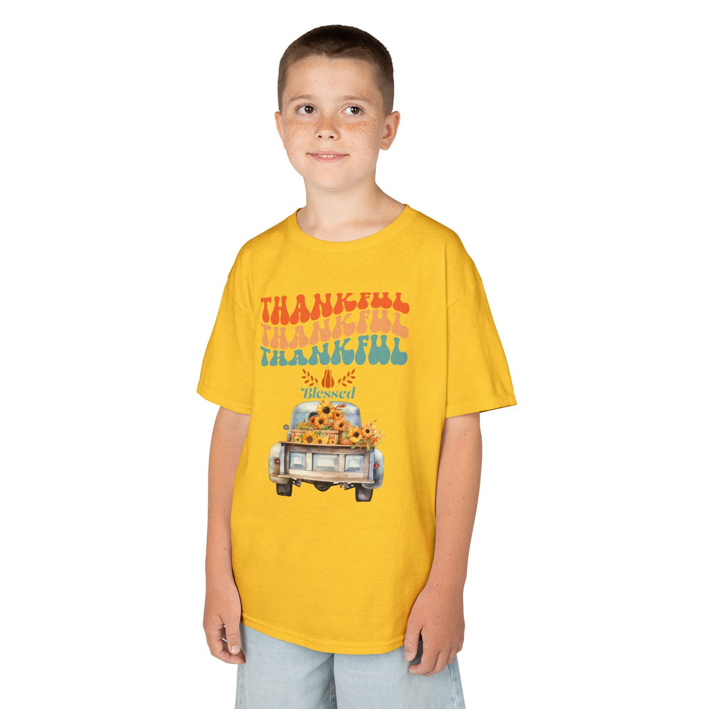 Thankful Kids Tee | Cute Autumn T-Shirt | Thanksgiving Gift | Kids Holiday Wear | Family Gathering Apparel