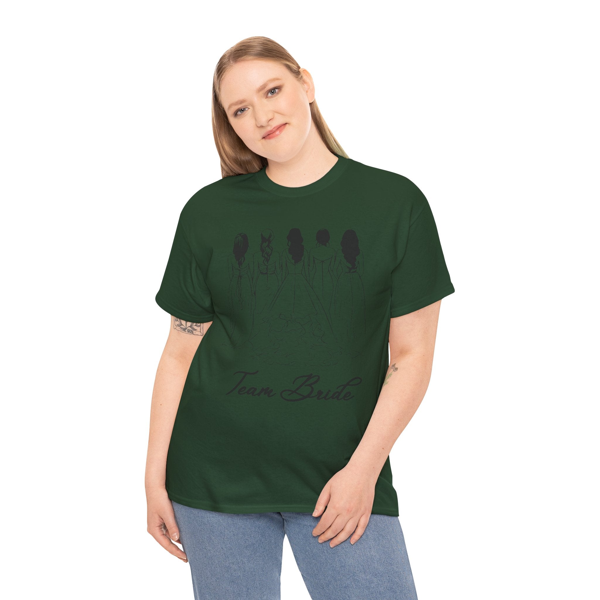 Team Bride Unisex Heavy Cotton Tee - Perfect for Weddings, Bridal Showers, Engagements, Bachelorette Parties, Group Celebrations