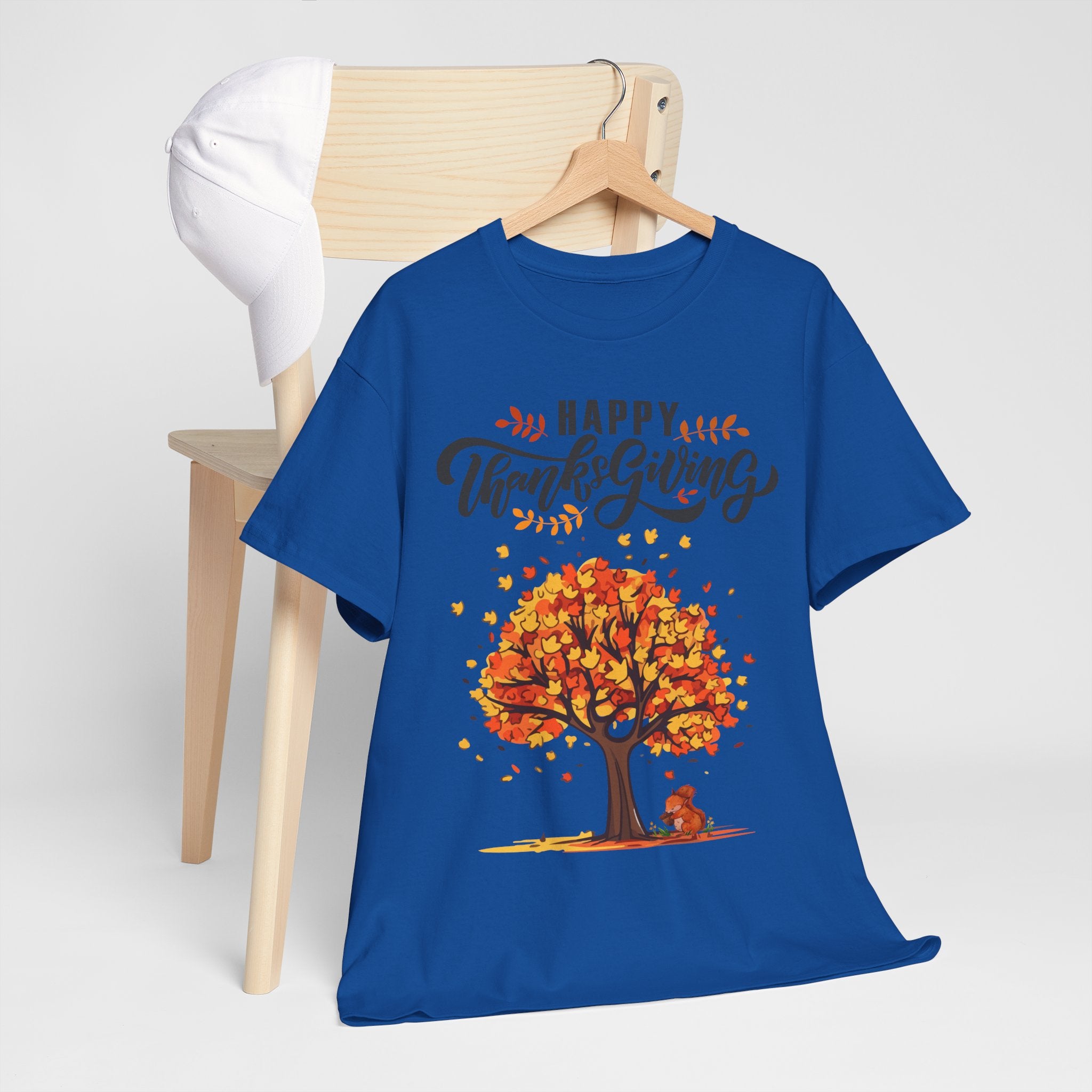 Happy Thanksgiving Tree Unisex Tee, Autumn Shirt, Holiday Apparel, Fall Fashion, Seasonal Gift
