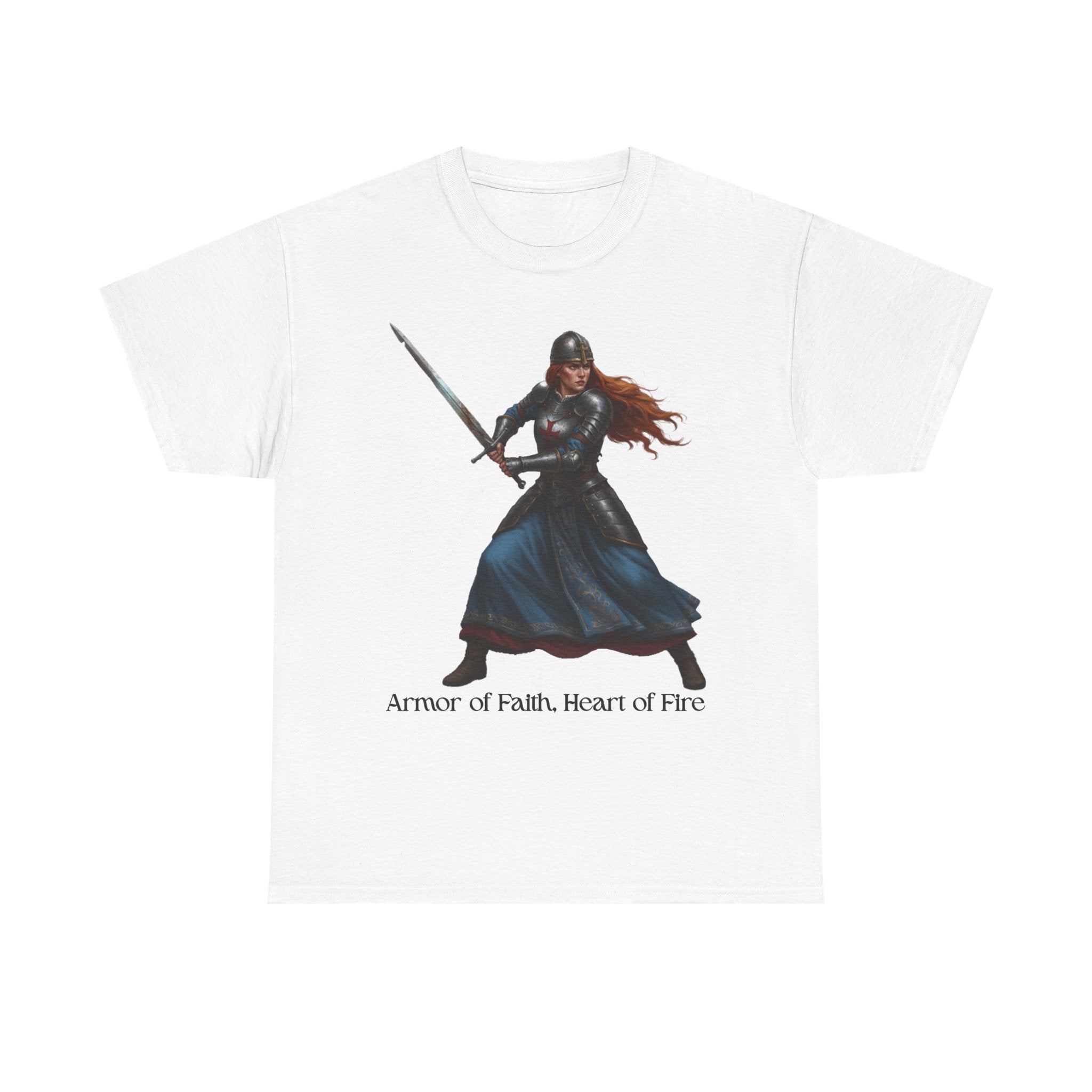 Warrior Spirit Unisex Heavy Cotton Tee, Inspirational Shirt, Fantasy Gift, Empowerment Merchandise, Soft Cotton Tee, Everyday Wear