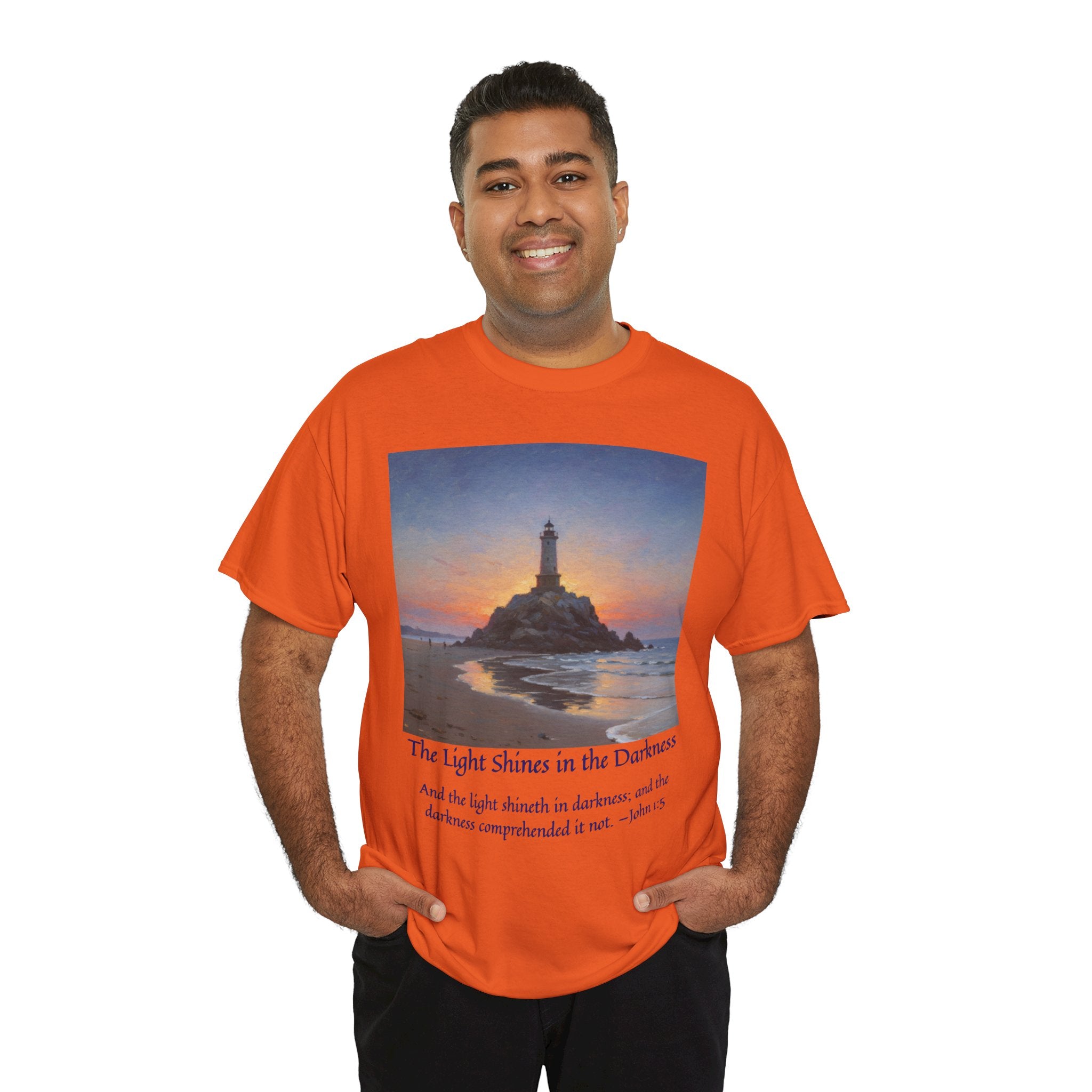 Light in Darkness Unisex Cotton Tee-inspired by Monet, Inspirational Shirt, Bible Verse Tee, Faith-Based Apparel, Perfect Gift for All Occasions