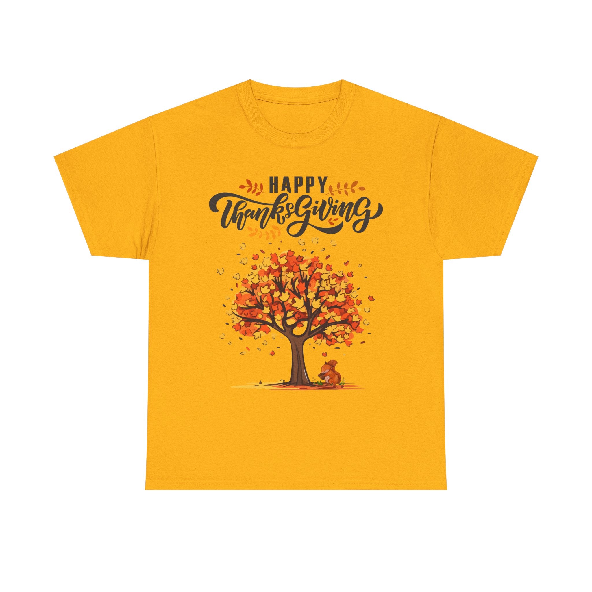Happy Thanksgiving Tree Unisex Tee, Autumn Shirt, Holiday Apparel, Fall Fashion, Seasonal Gift