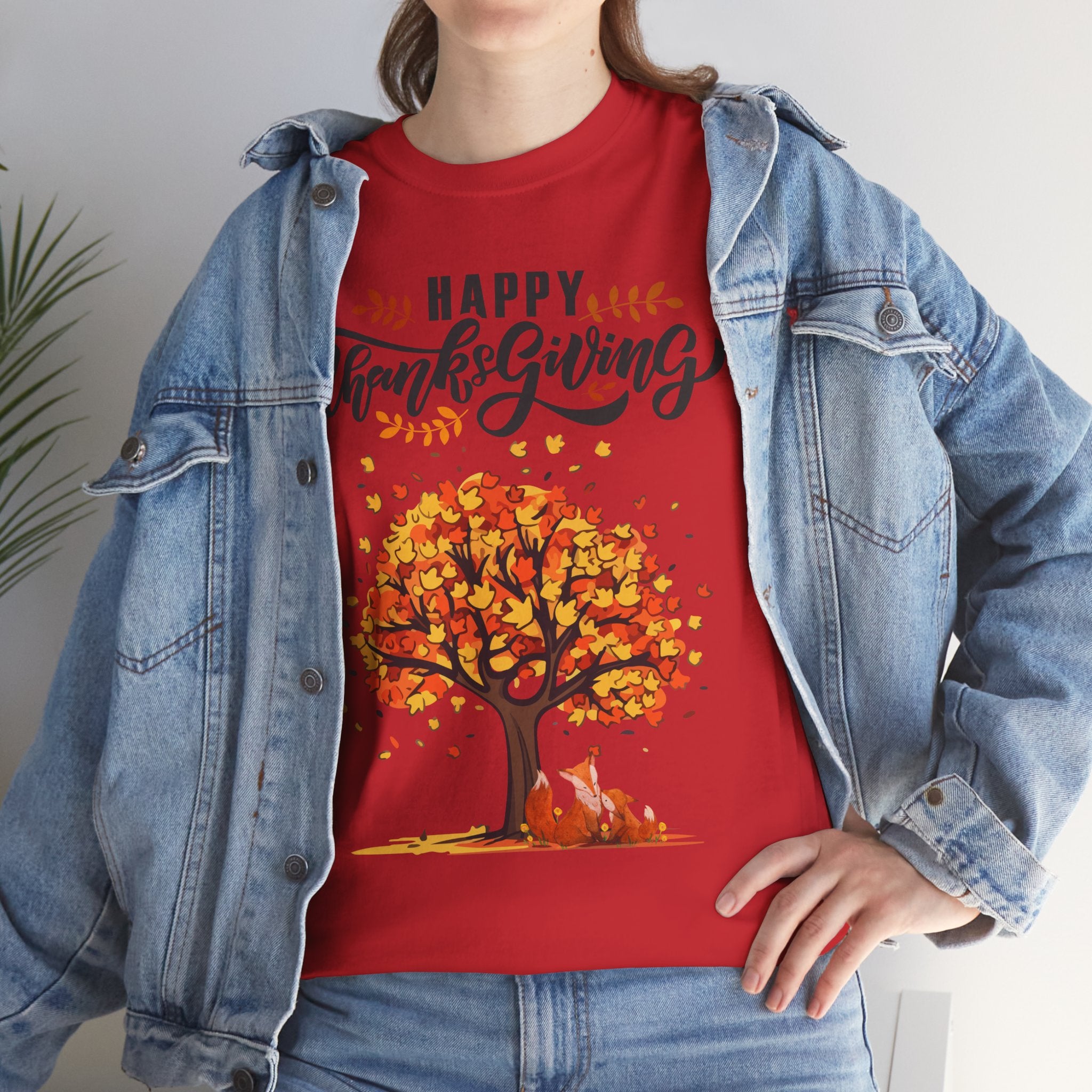 Thanksgiving Tree Tee, Fall T-Shirt, Autumn Apparel, Cozy Gift for Family, Cute Holiday Top
