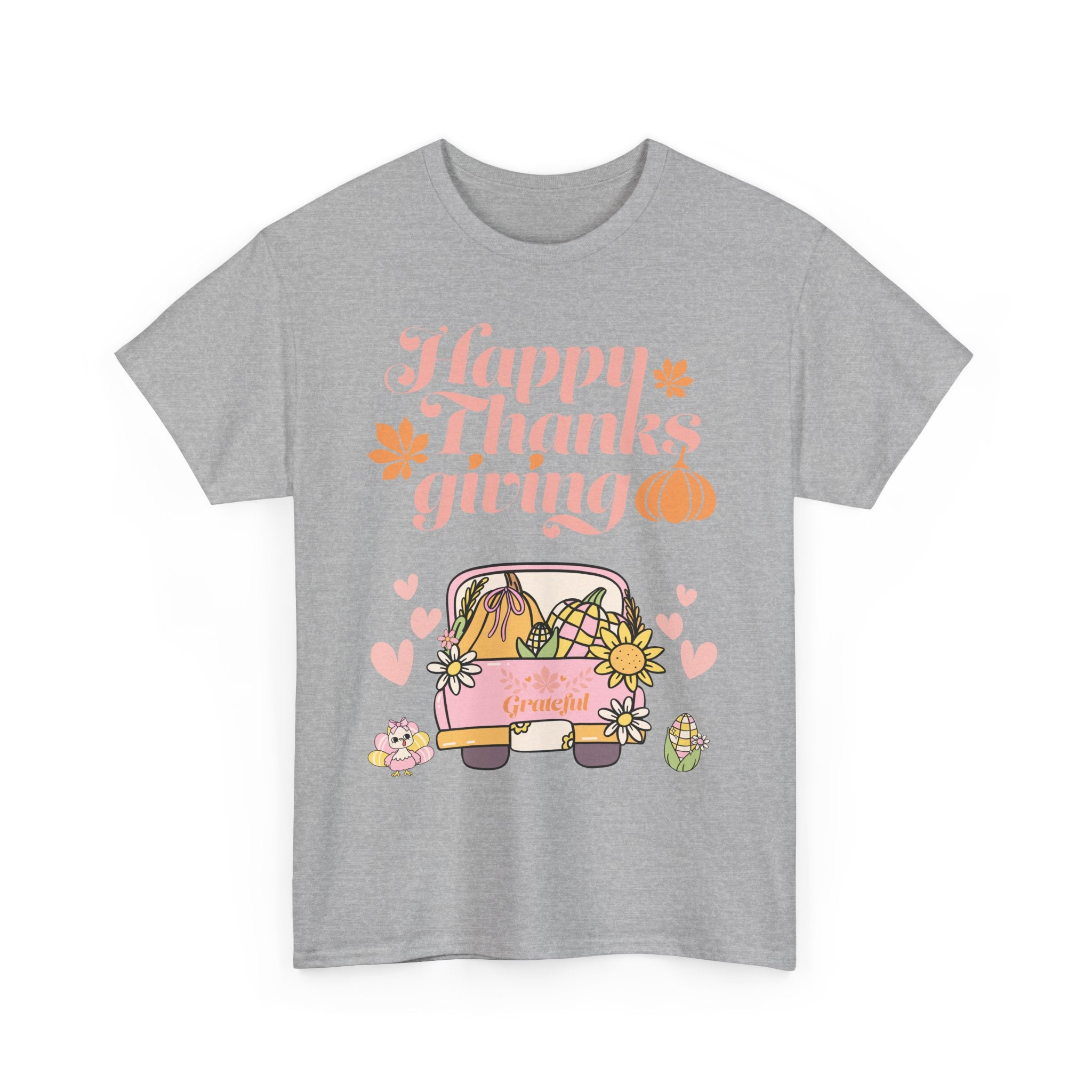 Happy Thanksgiving Unisex Tee | Cozy Autumn Shirt for Family Gatherings, Thanksgiving Celebration, Fall Fashion, Cute Gift Idea