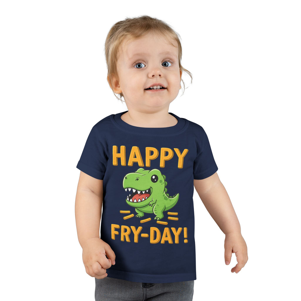 Dino Fry-Day Toddler T-Shirt, Fun Kids Tee, Dinosaur Shirt for Toddlers, Cute Children's Clothing, Toddler Gift Idea