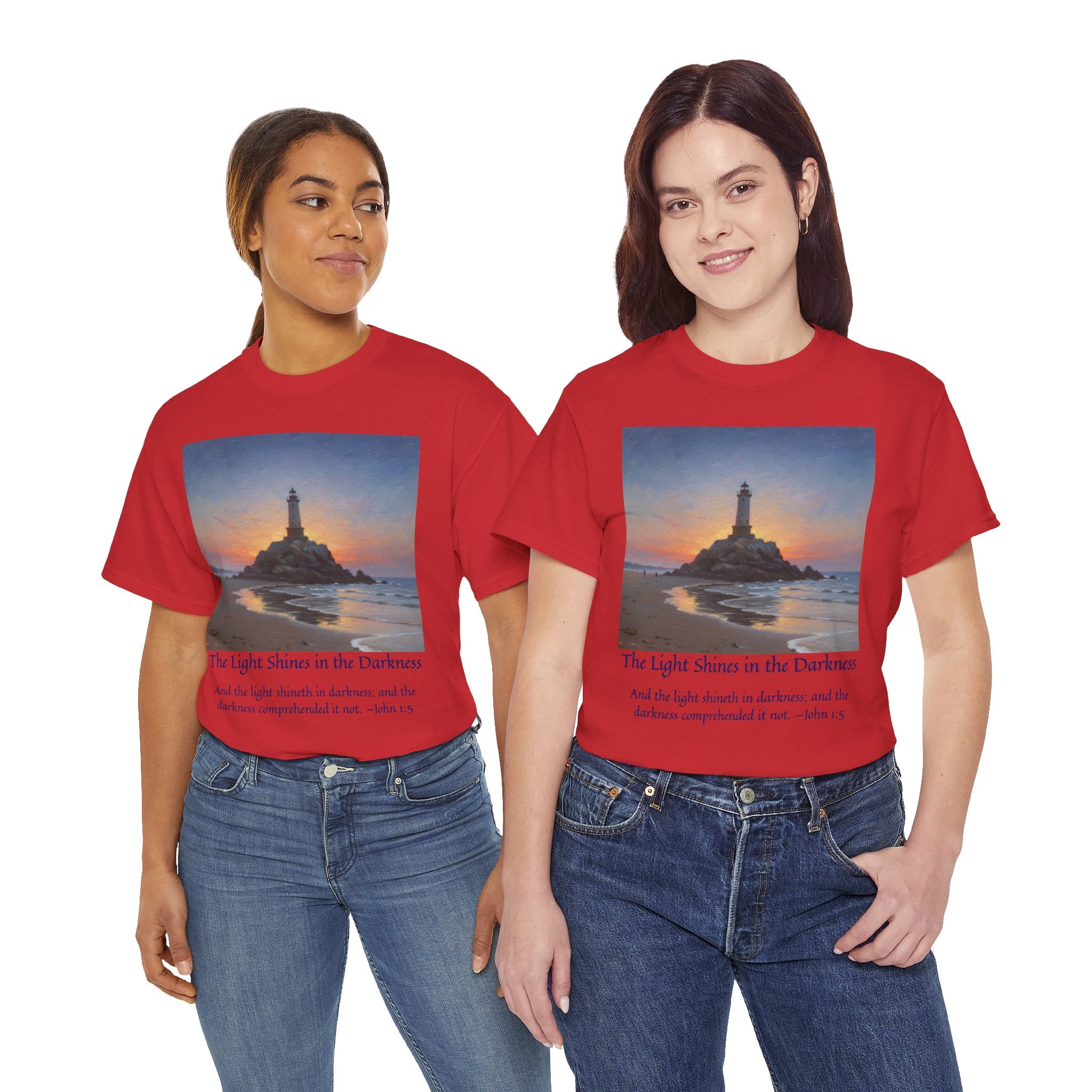 Light in Darkness Unisex Cotton Tee-inspired by Monet, Inspirational Shirt, Bible Verse Tee, Faith-Based Apparel, Perfect Gift for All Occasions