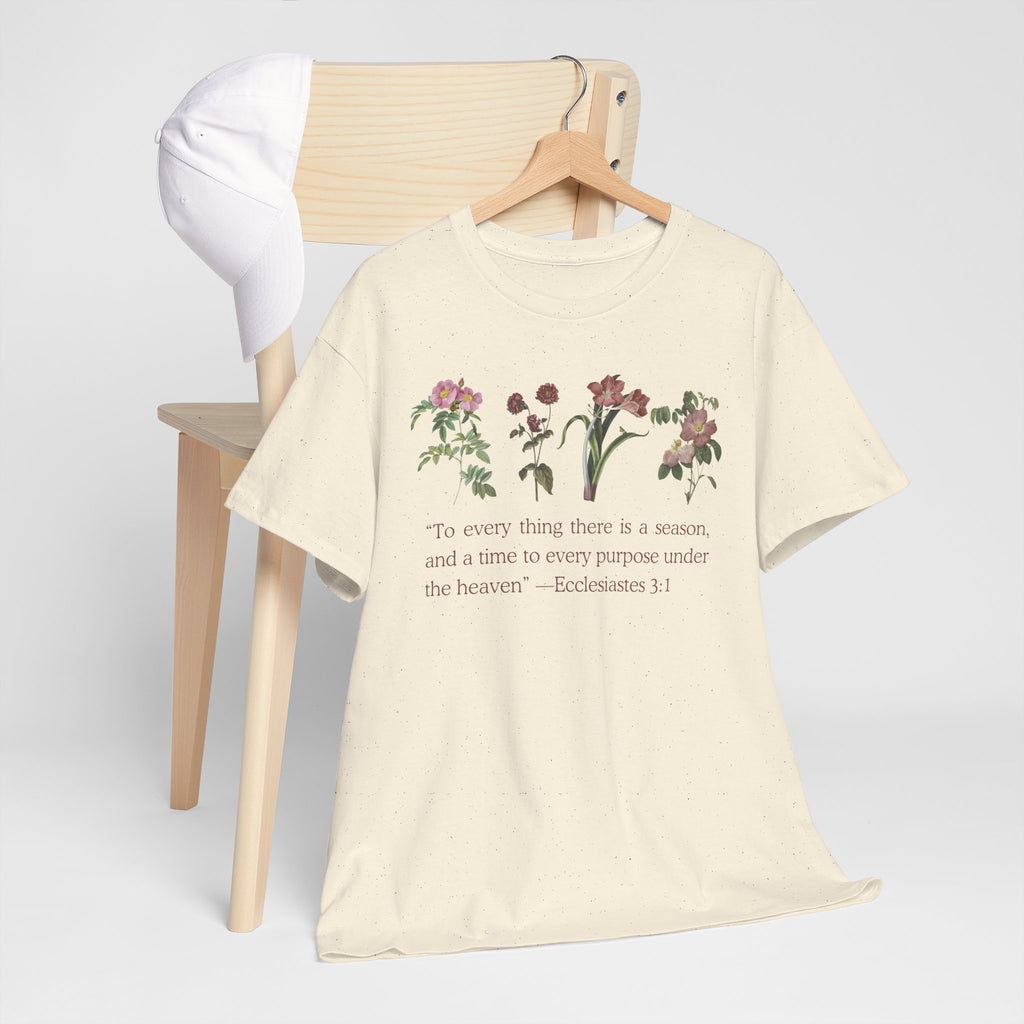 Christian -Biblical Inspirational Floral Quote Tee, Nature Lover Gift, Eco-Friendly Fashion, Casual Everyday Wear