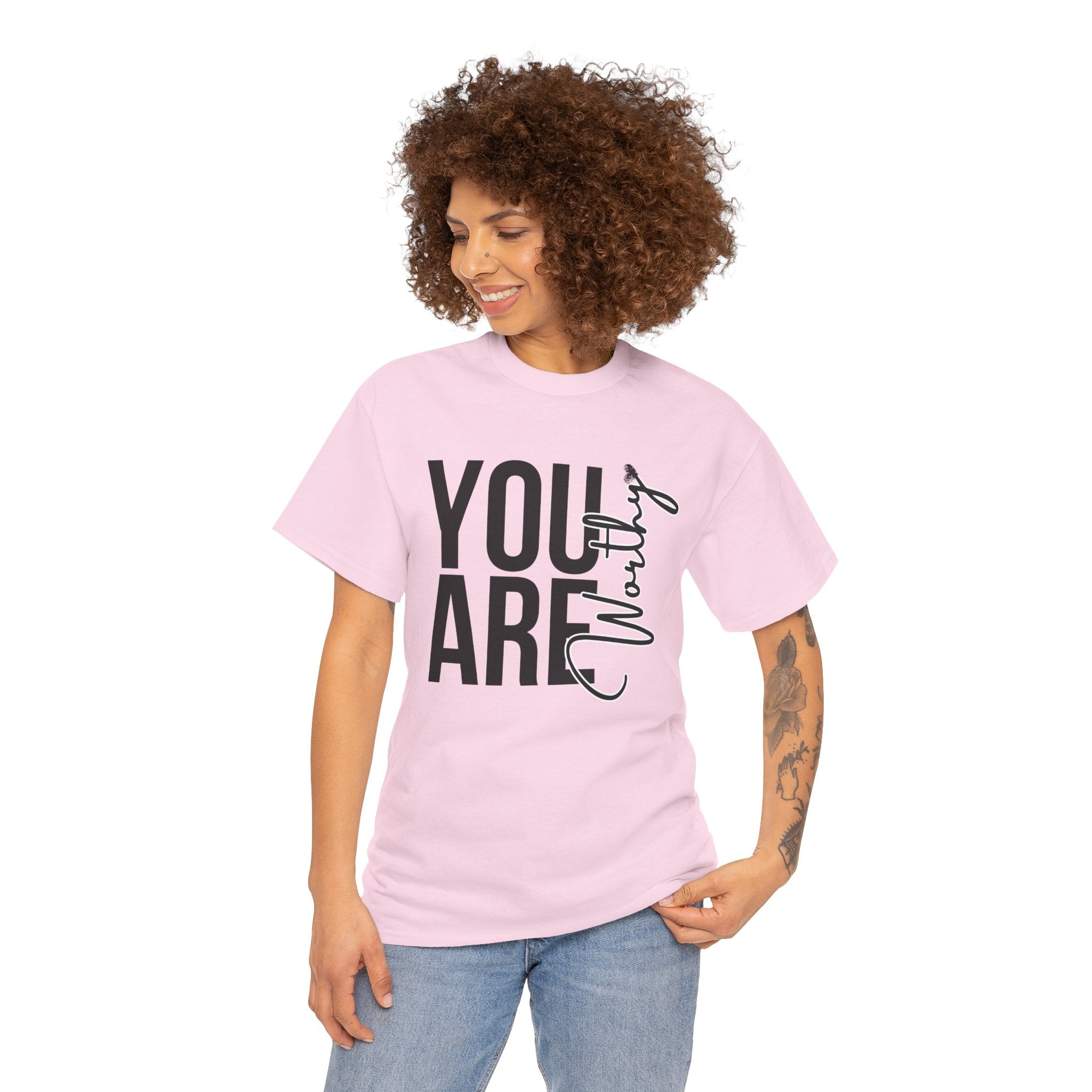 You Are Worthy Unisex Heavy Cotton Tee, Motivational Quote Shirt, Gift for Friends, Self-Love Tee, Uplifting Apparel, Positive [...]