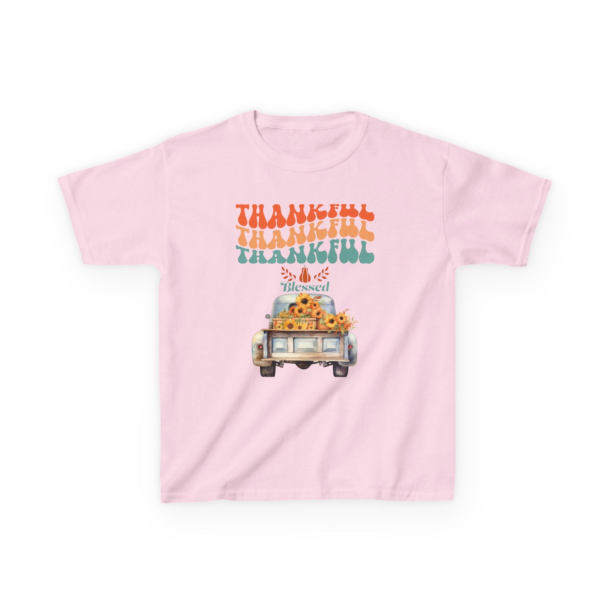 Thankful Kids Tee | Cute Autumn T-Shirt | Thanksgiving Gift | Kids Holiday Wear | Family Gathering Apparel