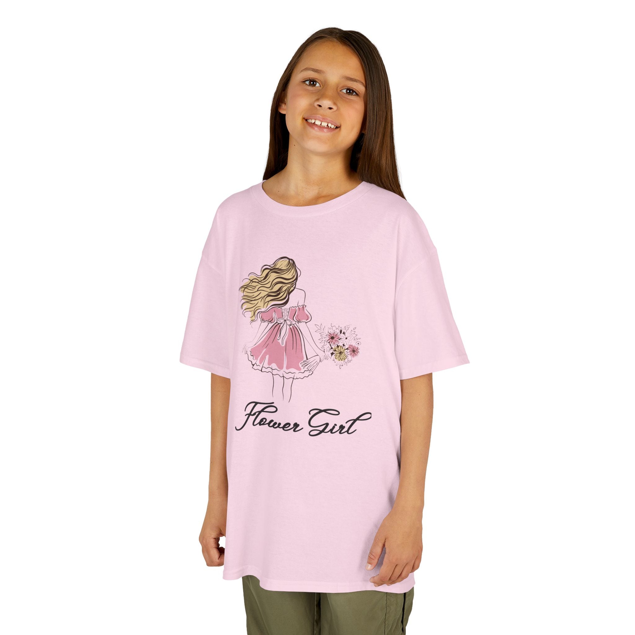 Flower Girl Kids Tee, Cute Kids T-Shirt, Children's Wedding Outfit, Floral Graphic Tee, Birthday Gift for Girls, Summer Apparel