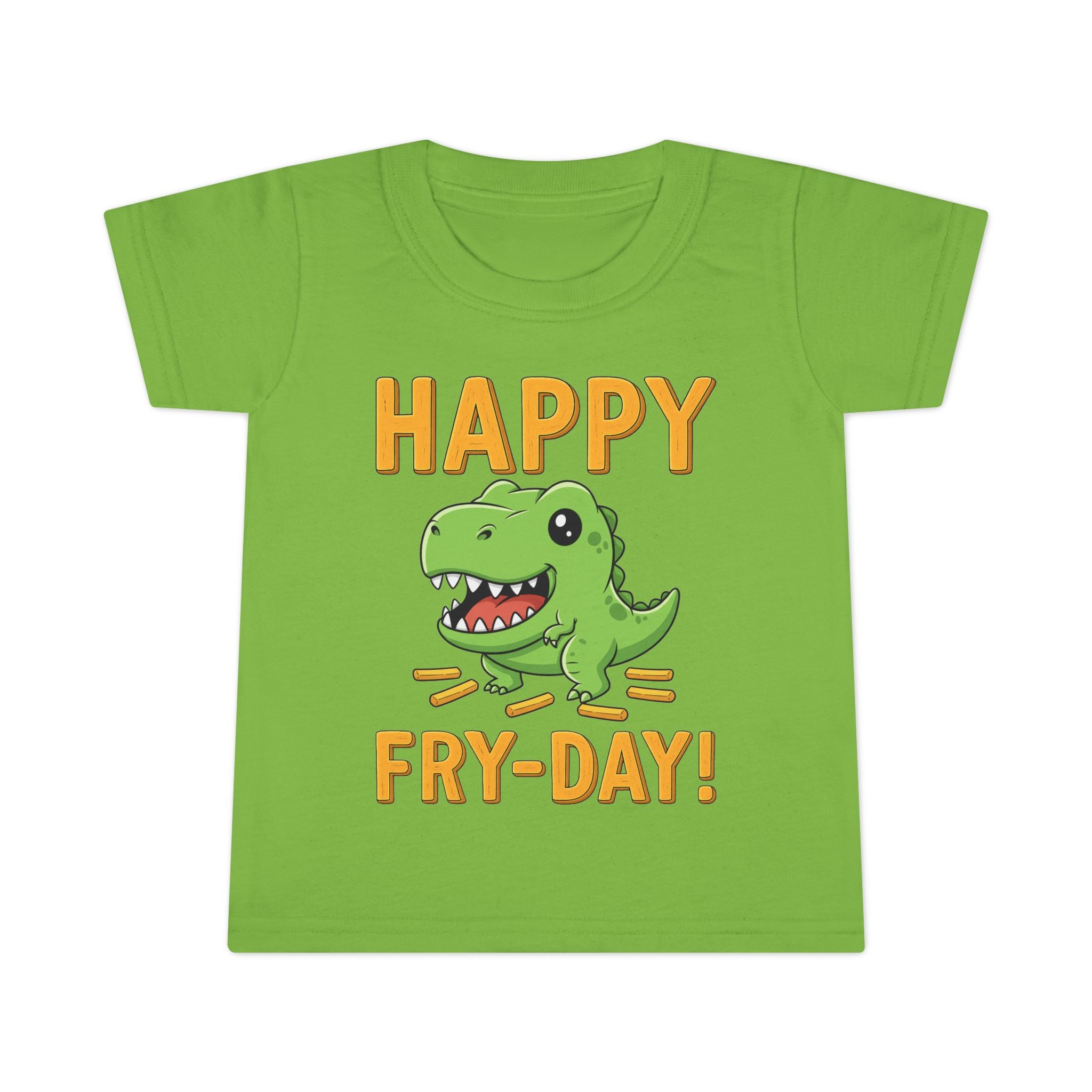 Dino Fry-Day Toddler T-Shirt, Fun Kids Tee, Dinosaur Shirt for Toddlers, Cute Children's Clothing, Toddler Gift Idea