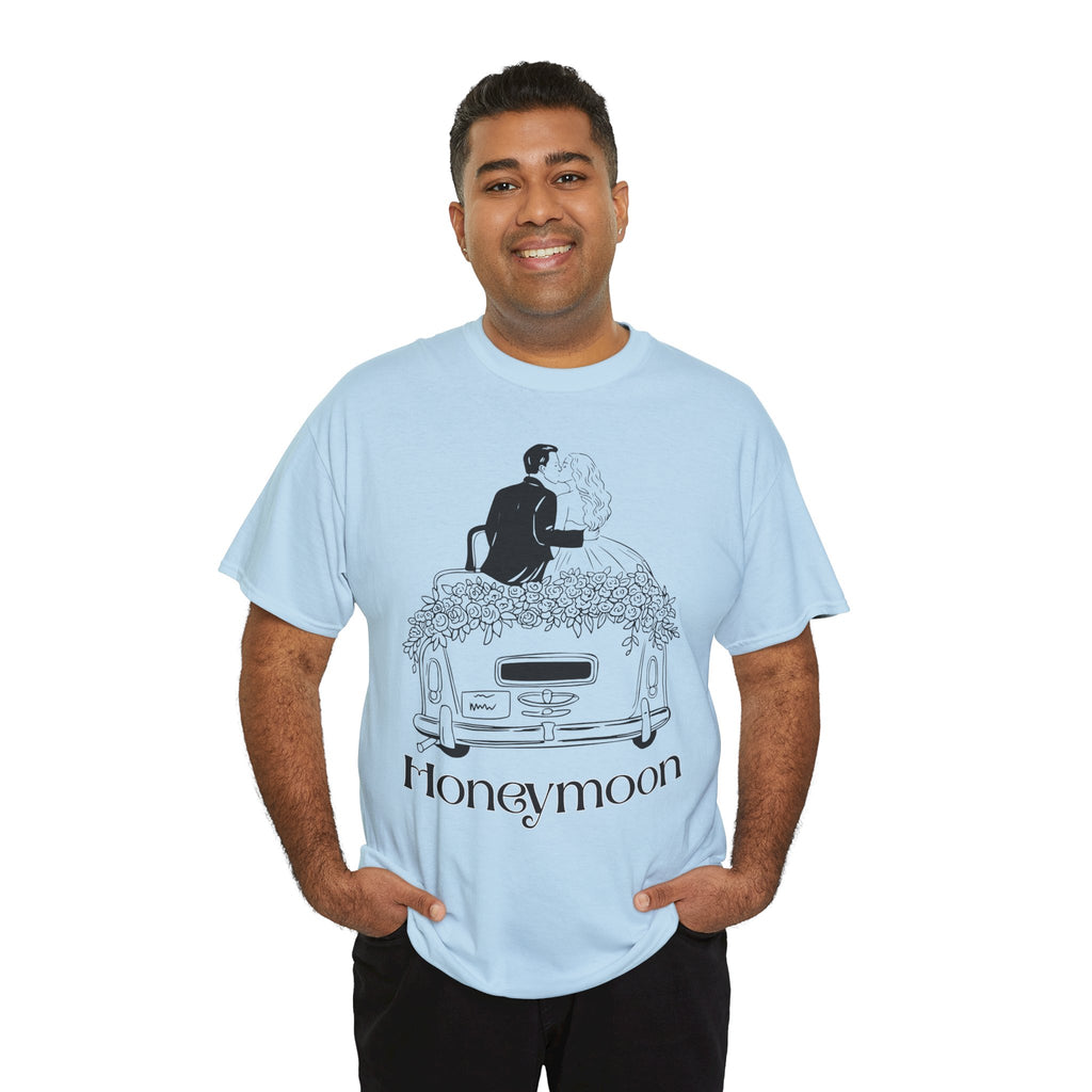 Honeymoon Wedding  T-Shirt, Romantic Couple Shirt, Newlywed Gift, Wedding Celebration Apparel, Typography Tee, Unisex Cotton Top