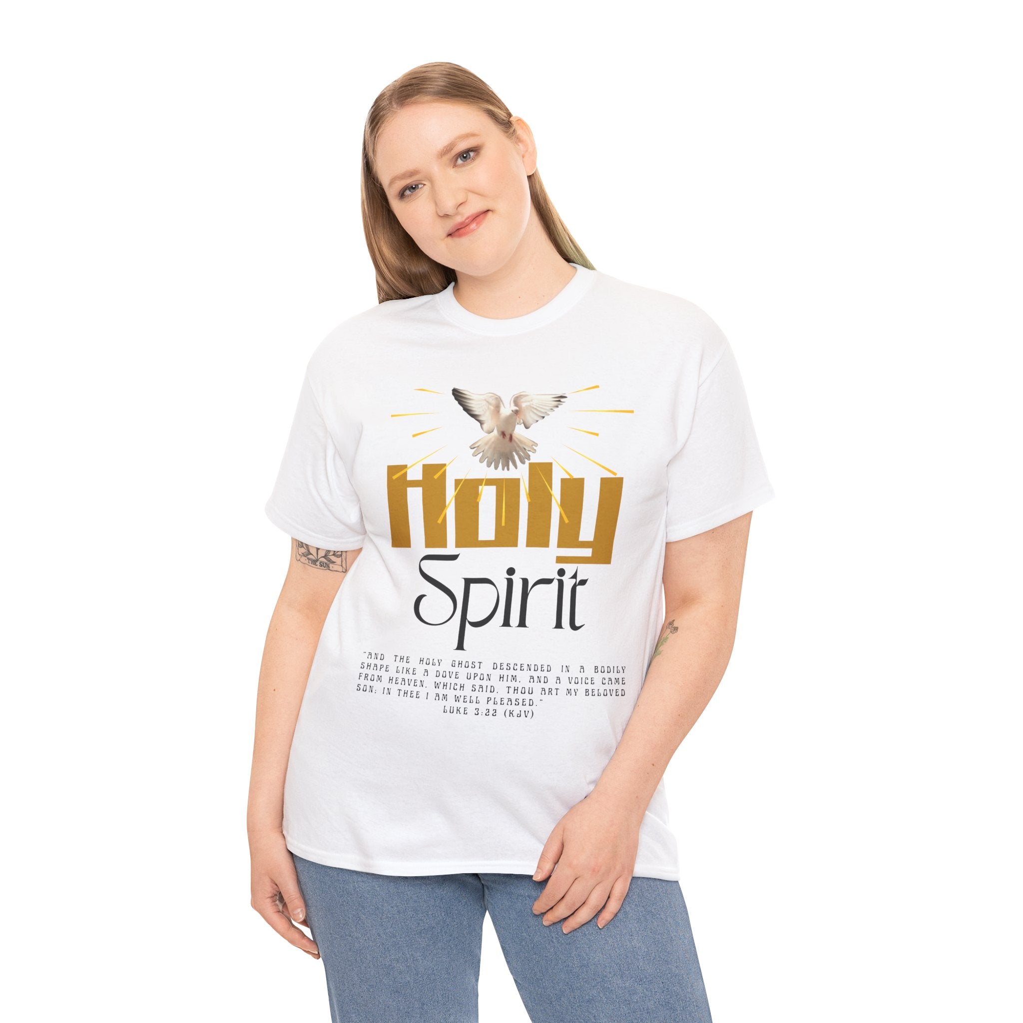 Christian T-shirts, Holy Spirit Unisex Heavy Cotton Tee, Inspirational T-Shirt for Faith Celebration, Christian Gift, Spiritual Attire, Religious Apparel