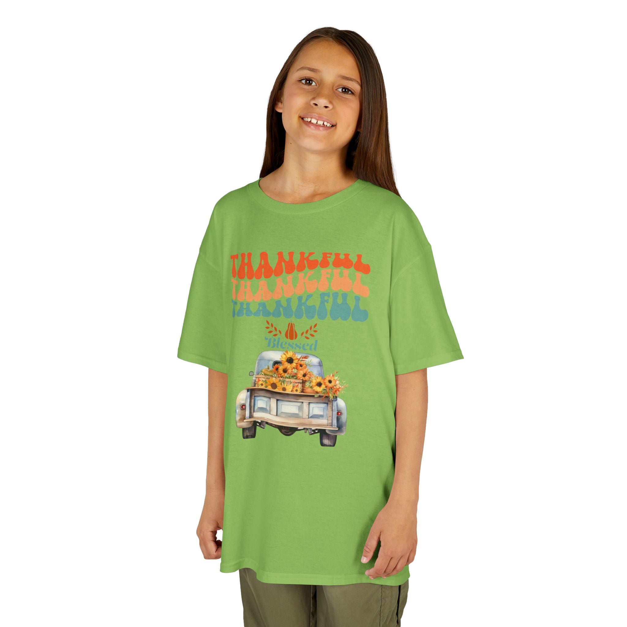 Thankful Kids Tee | Cute Autumn T-Shirt | Thanksgiving Gift | Kids Holiday Wear | Family Gathering Apparel
