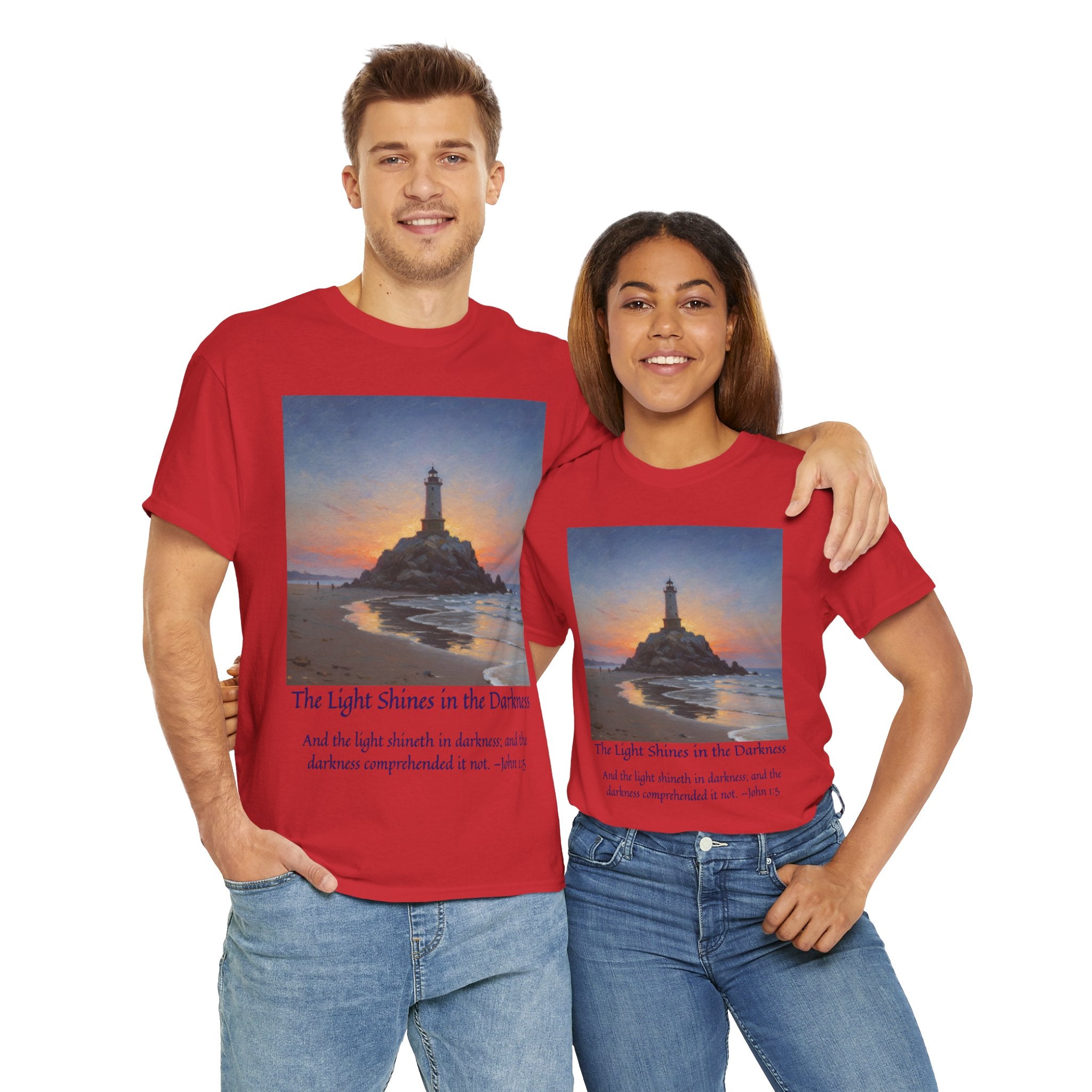 Light in Darkness Unisex Cotton Tee-inspired by Monet, Inspirational Shirt, Bible Verse Tee, Faith-Based Apparel, Perfect Gift for All Occasions
