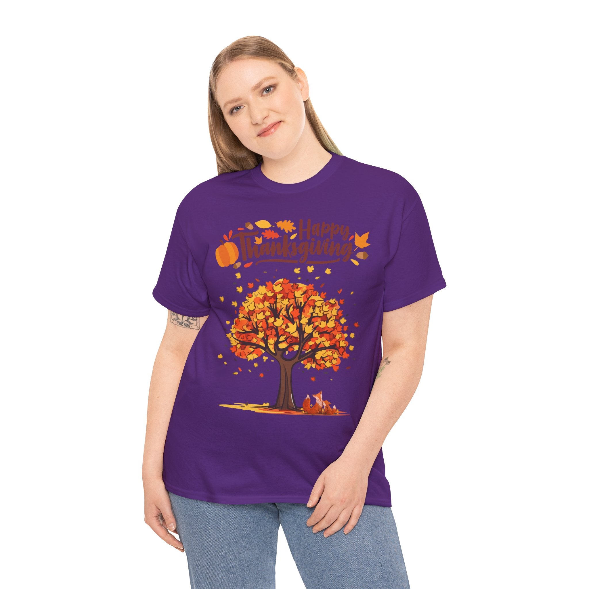 Thanksgiving Tree Tee, Autumn Shirt, Fall Apparel, Family Gathering Top, Seasonal Wear, Thanksgiving Gift