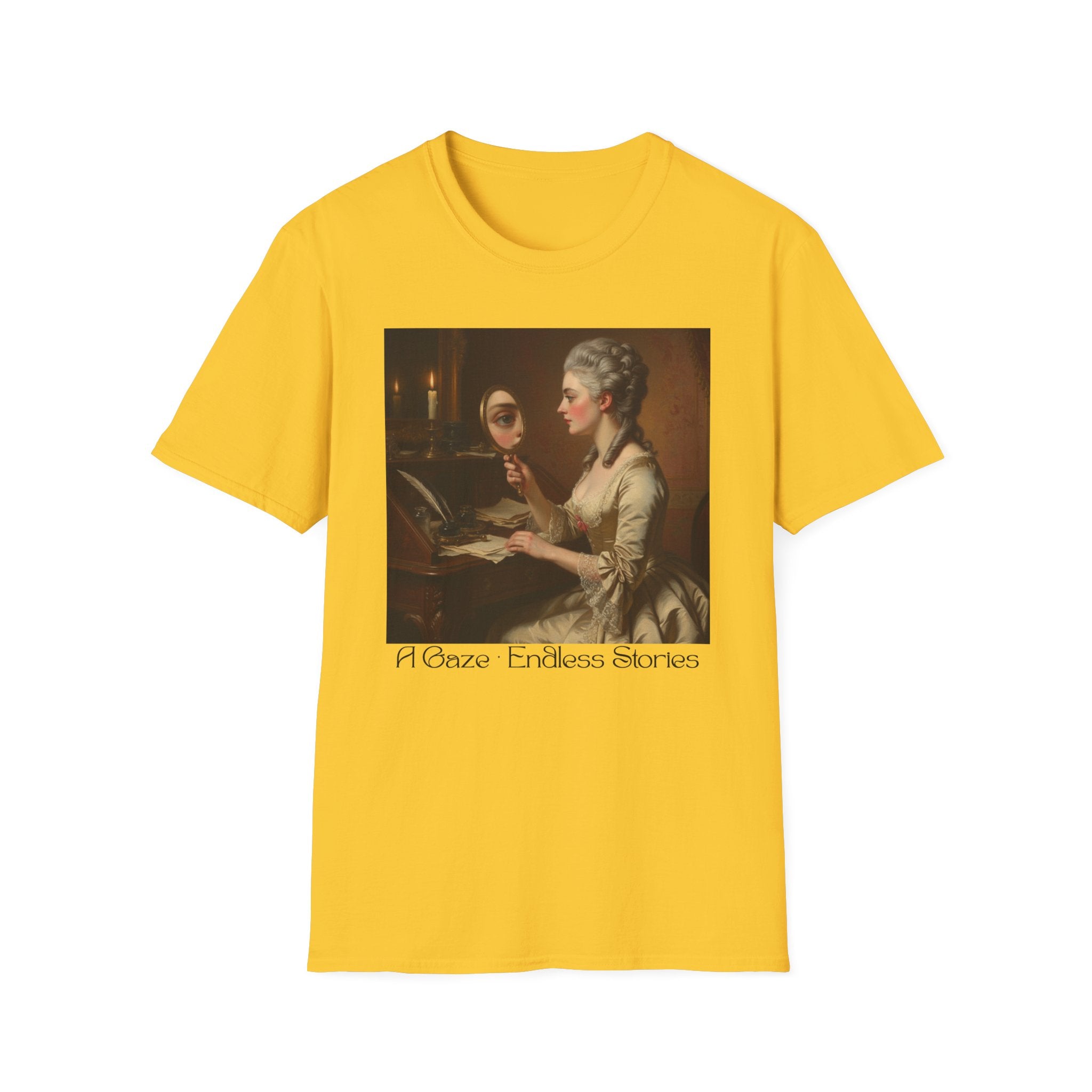 Artistic Vintage T-Shirt with 'A Gaze, Endless Stories' Design, Perfect for Art Lovers, Gifts, Casual Wear, Museum Visits, Art Class