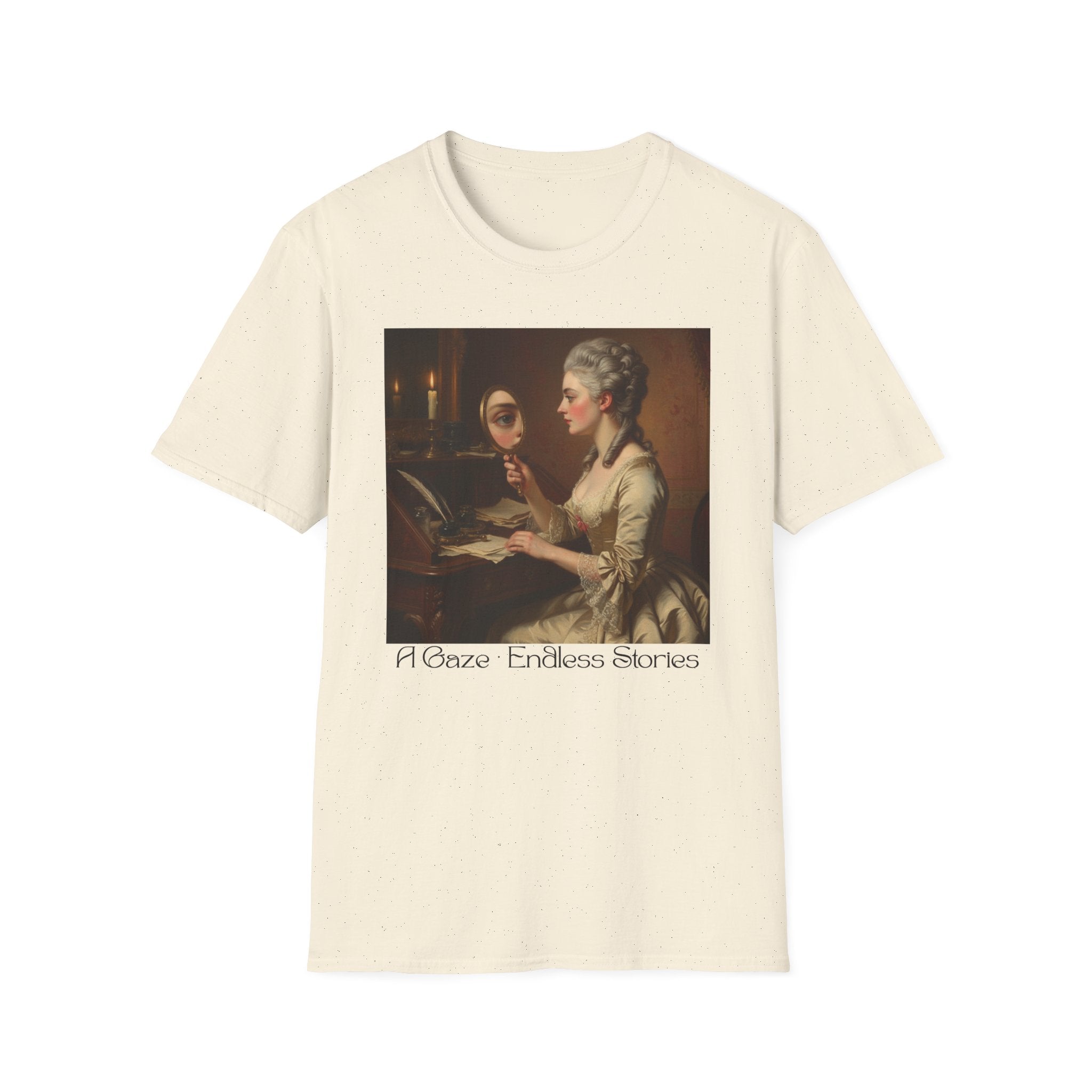 Artistic Vintage T-Shirt with 'A Gaze, Endless Stories' Design, Perfect for Art Lovers, Gifts, Casual Wear, Museum Visits, Art Class