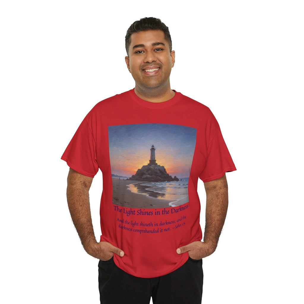 Light in Darkness Unisex Cotton Tee-inspired by Monet, Inspirational Shirt, Bible Verse Tee, Faith-Based Apparel, Perfect Gift for All Occasions