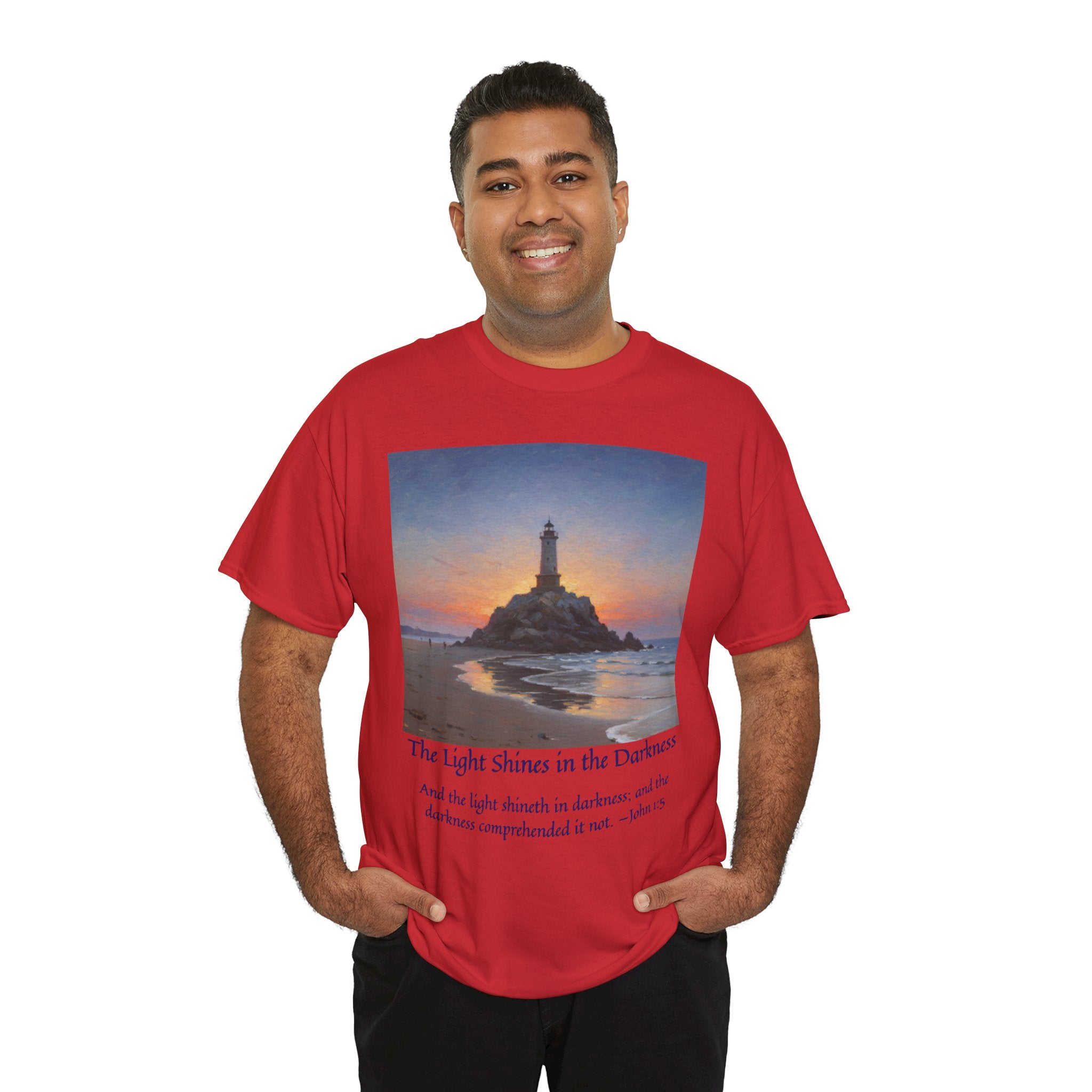 Light in Darkness Unisex Cotton Tee-inspired by Monet, Inspirational Shirt, Bible Verse Tee, Faith-Based Apparel, Perfect Gift for All Occasions