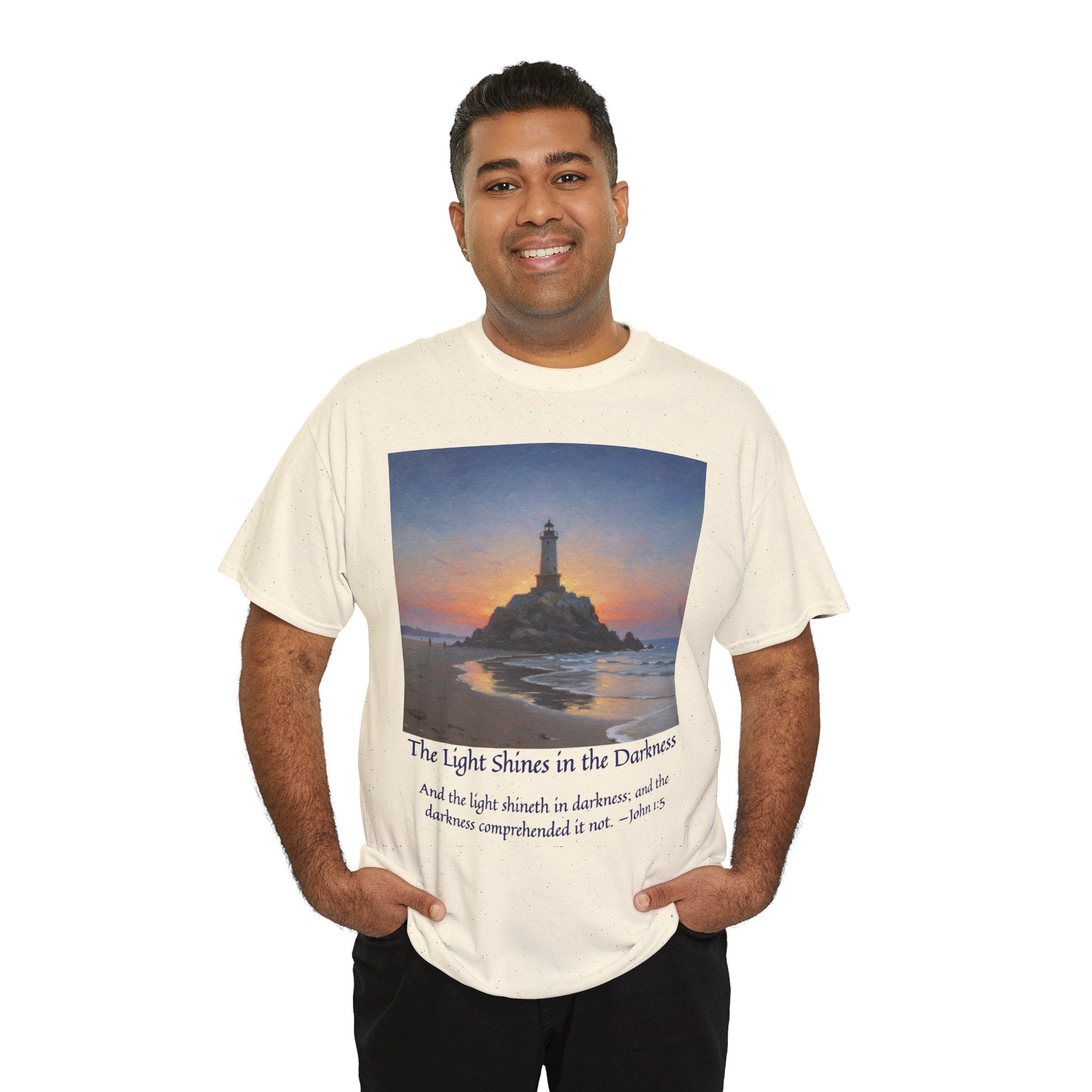 Light in Darkness Unisex Cotton Tee-inspired by Monet, Inspirational Shirt, Bible Verse Tee, Faith-Based Apparel, Perfect Gift for All Occasions