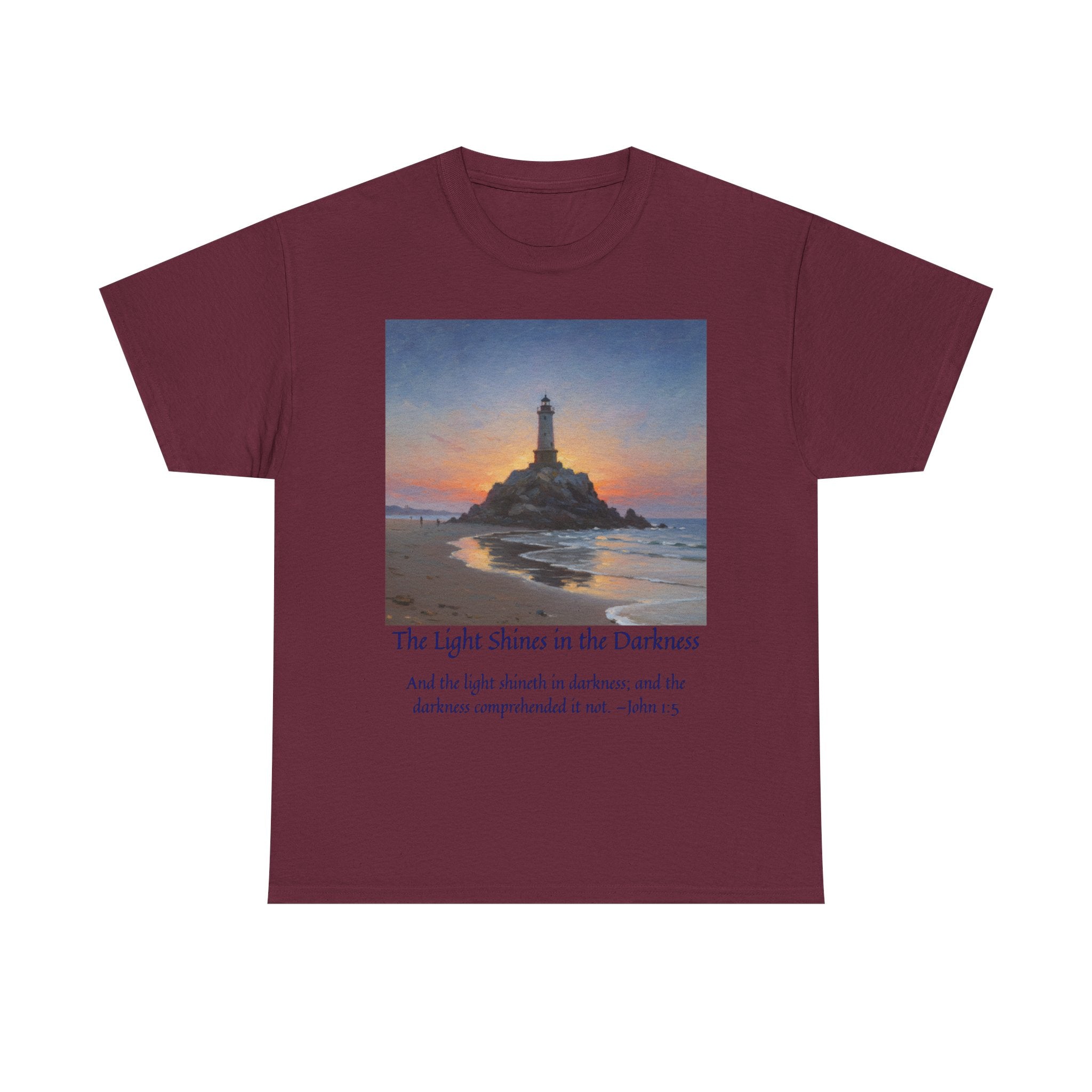 Light in Darkness Unisex Cotton Tee-inspired by Monet, Inspirational Shirt, Bible Verse Tee, Faith-Based Apparel, Perfect Gift for All Occasions