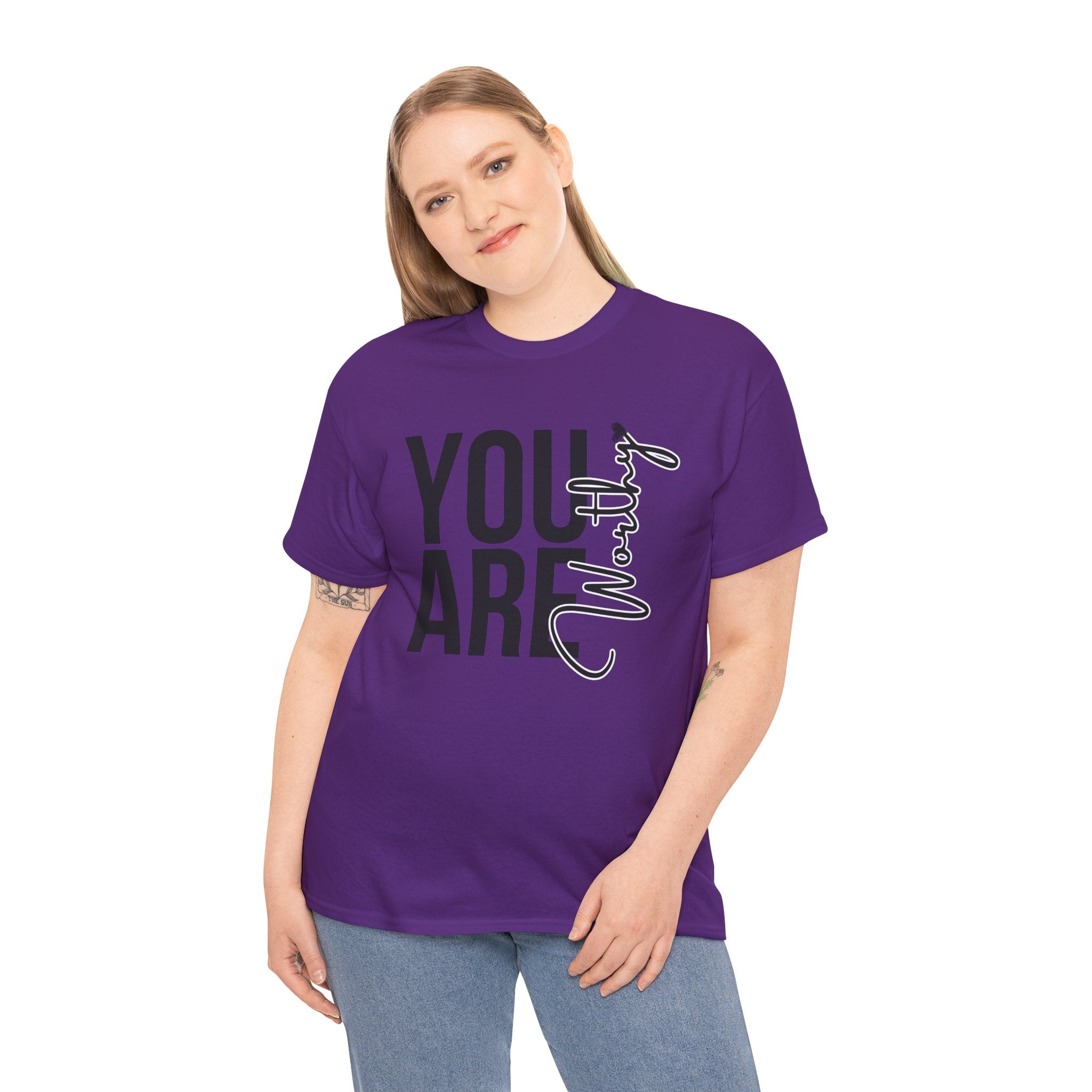 You Are Worthy Unisex Heavy Cotton Tee, Motivational Quote Shirt, Gift for Friends, Self-Love Tee, Uplifting Apparel, Positive [...]