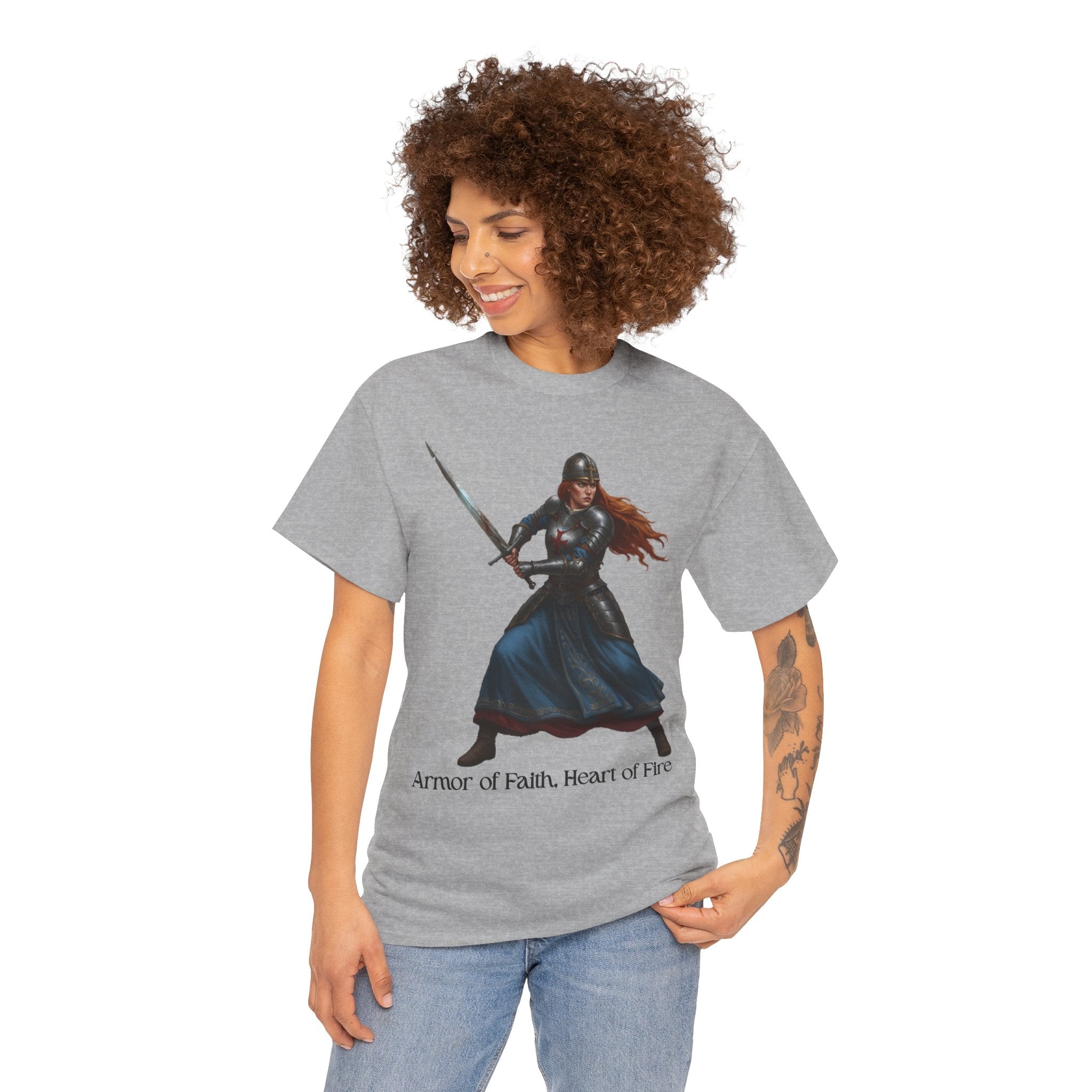 Warrior Spirit Unisex Heavy Cotton Tee, Inspirational Shirt, Fantasy Gift, Empowerment Merchandise, Soft Cotton Tee, Everyday Wear