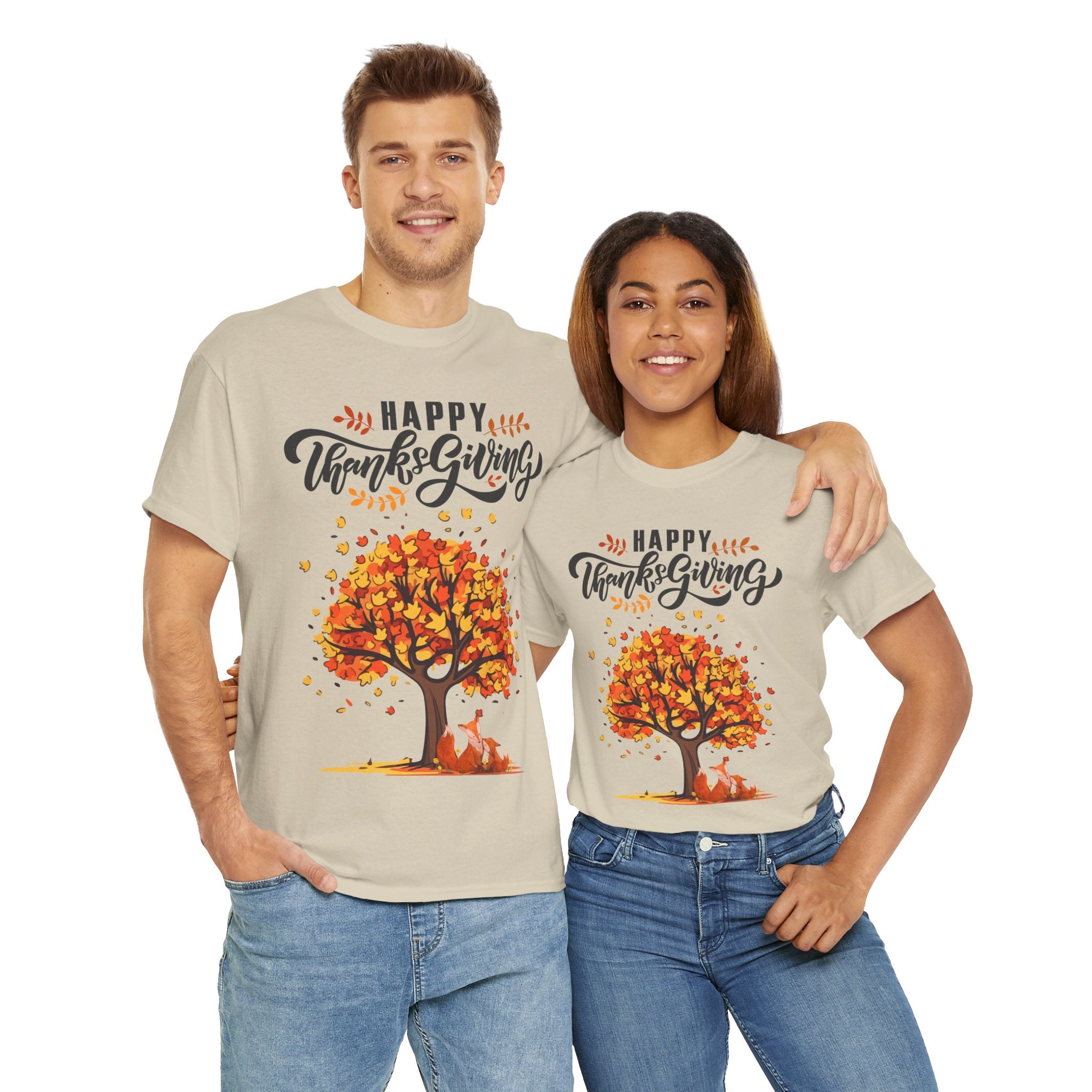 Thanksgiving Tree Tee, Fall T-Shirt, Autumn Apparel, Cozy Gift for Family, Cute Holiday Top