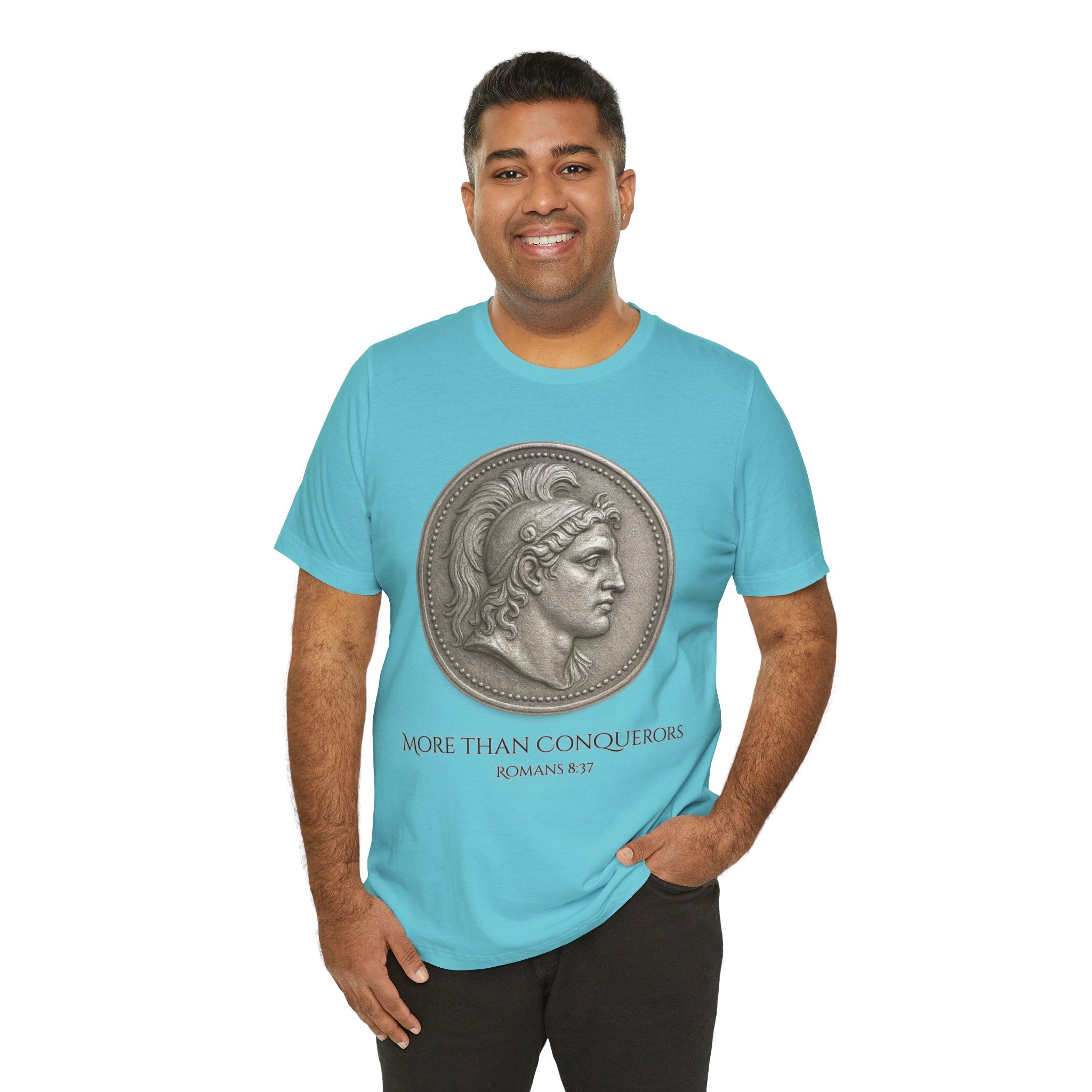 More Than Conquerors Unisex Short Sleeve Tee - Inspirational Christian Apparel, Motivational Shirt, Faith-Based Gift, Scripture Tee, [...]