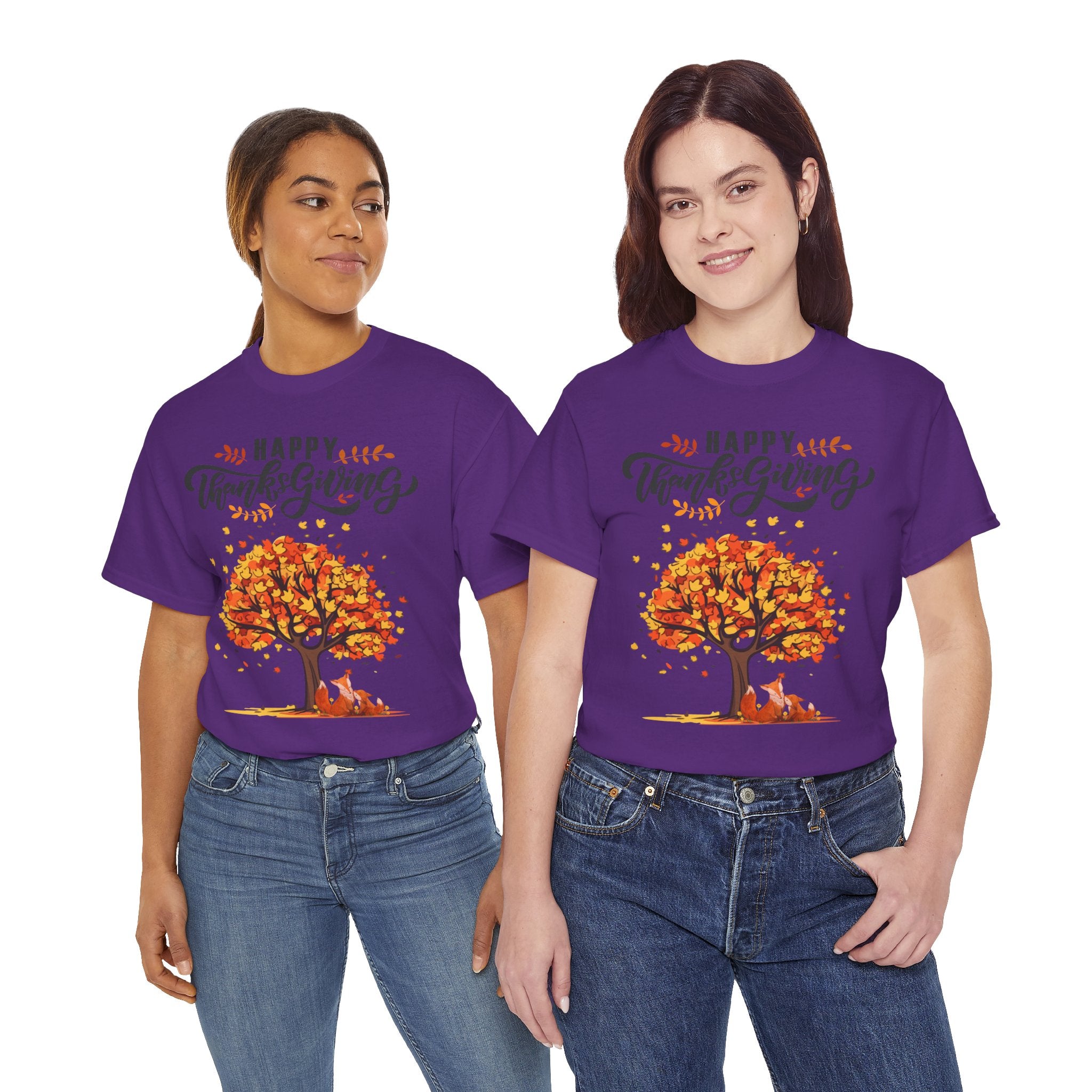 Thanksgiving Tree Tee, Fall T-Shirt, Autumn Apparel, Cozy Gift for Family, Cute Holiday Top