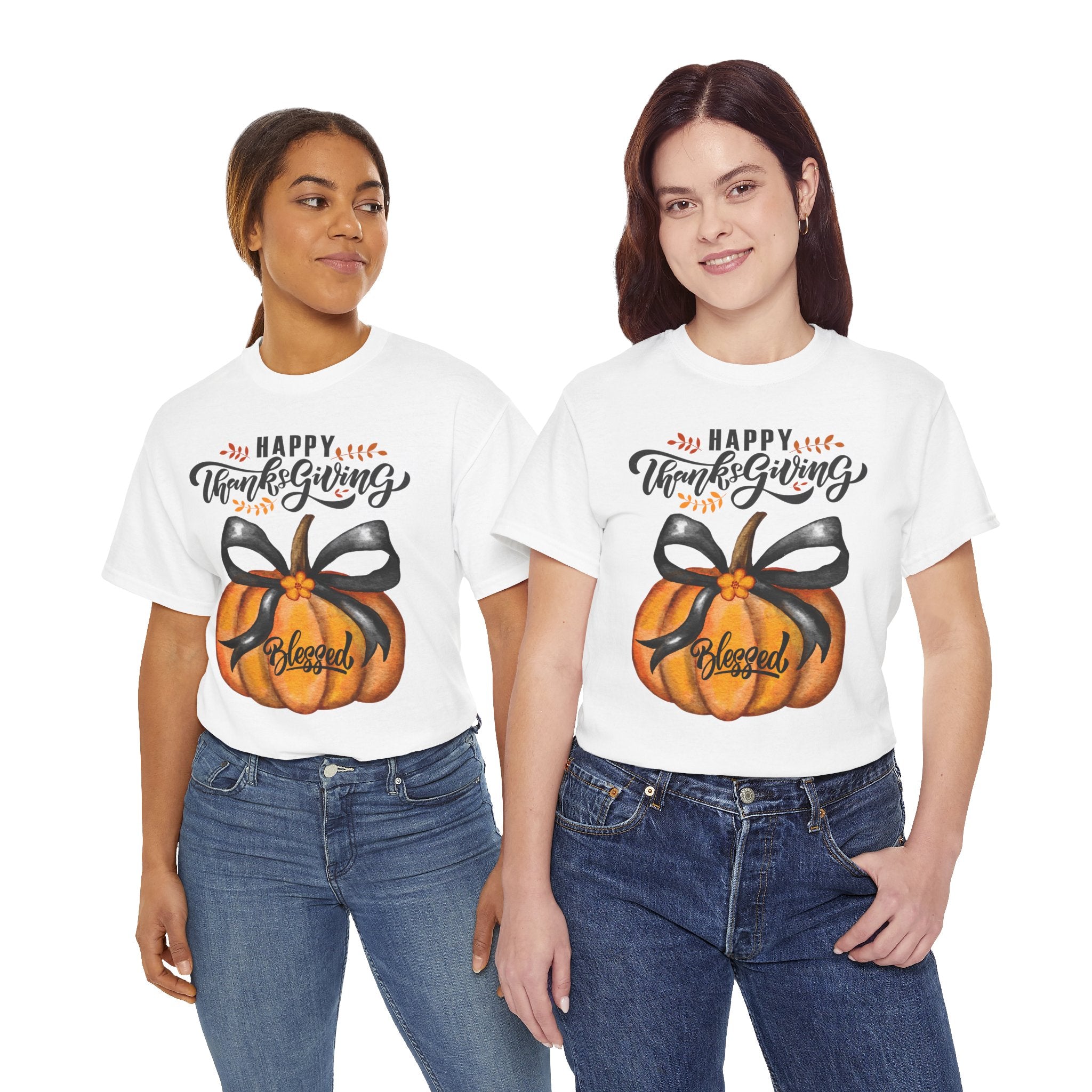 Thanksgiving Pumpkin Tee - Happy Thanksgiving, Blessed Shirt, Fall Apparel, Unisex Cotton Tee, Holiday Gift