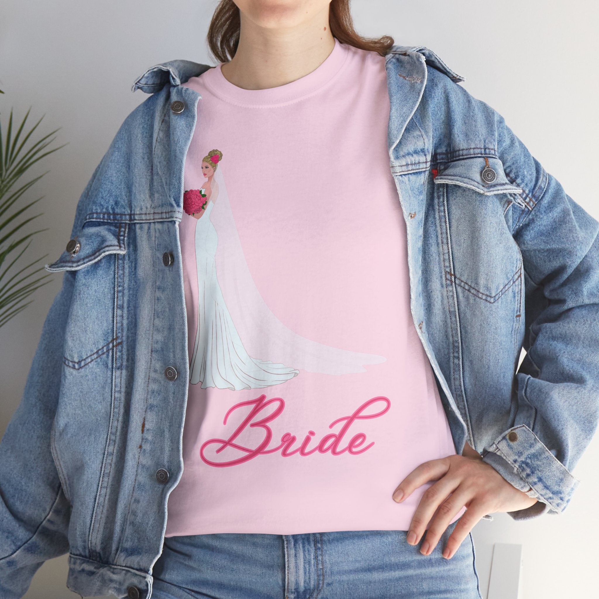 Bride Unisex Heavy Cotton Tee, Wedding Gift, Bridal Party Shirt, Engagement Party Top, Bride T-Shirt, Bridal Shower Attire