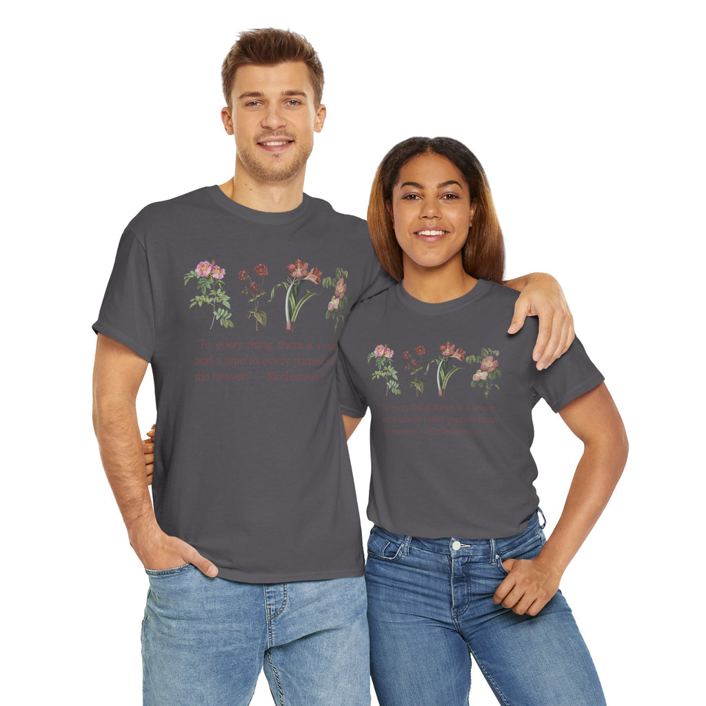 Christian -Biblical Inspirational Floral Quote Tee, Nature Lover Gift, Eco-Friendly Fashion, Casual Everyday Wear