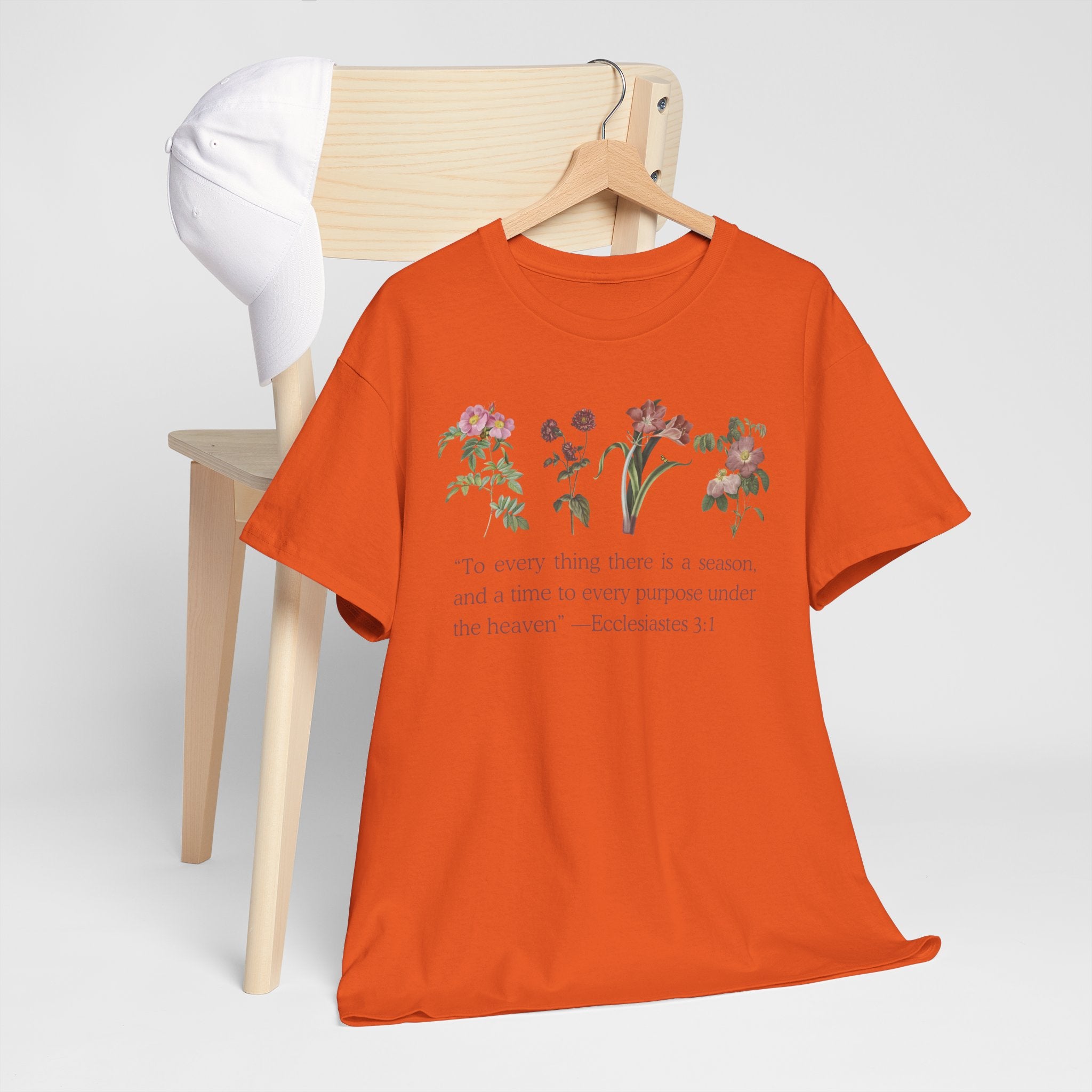 Christian -Biblical Inspirational Floral Quote Tee, Nature Lover Gift, Eco-Friendly Fashion, Casual Everyday Wear