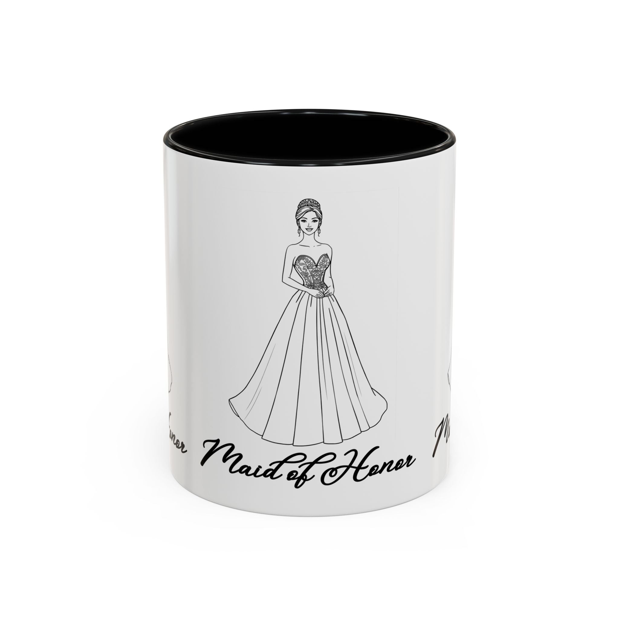 Maid of Honor Coffee Mug, Bridal Party Gift, Wedding Celebration Mug, Customizable Maid of Honor Cup, Cute Coffee Lover Gift