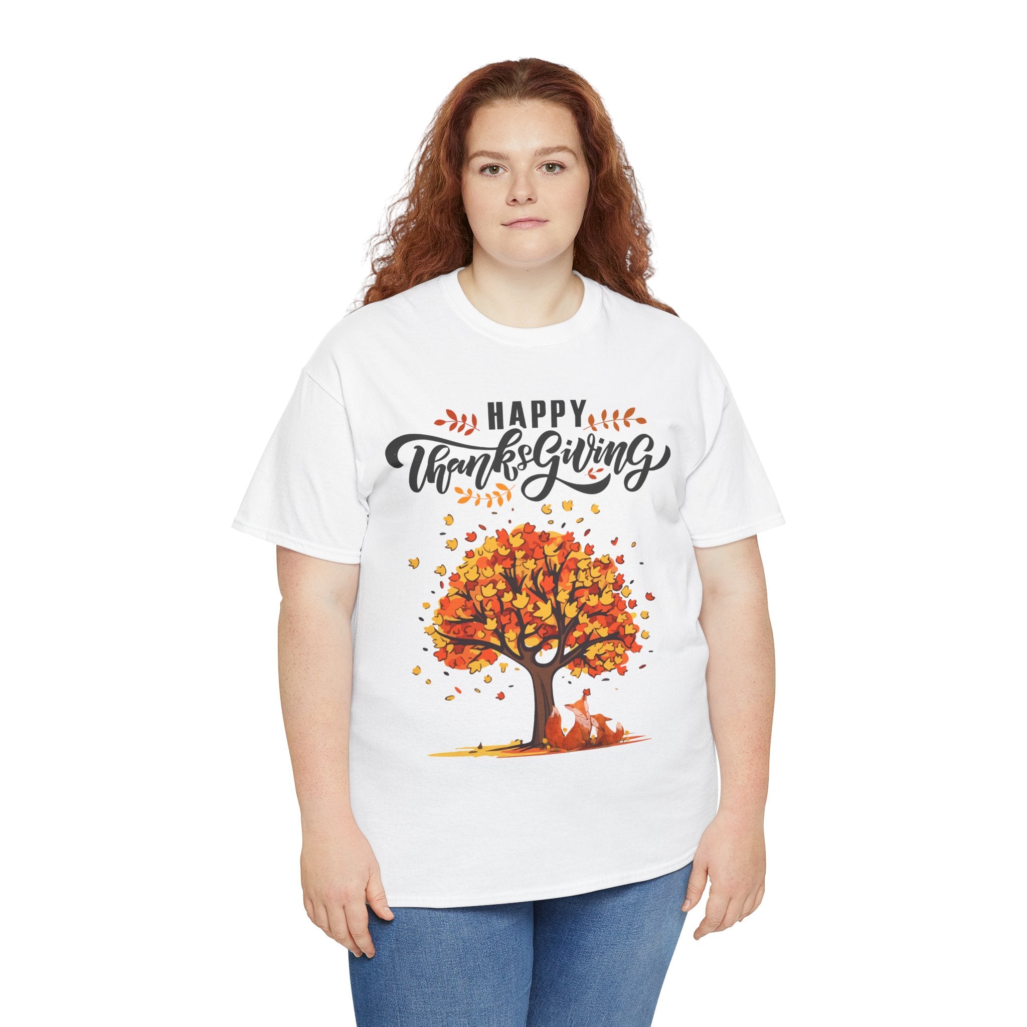 Thanksgiving Tree Tee, Fall T-Shirt, Autumn Apparel, Cozy Gift for Family, Cute Holiday Top