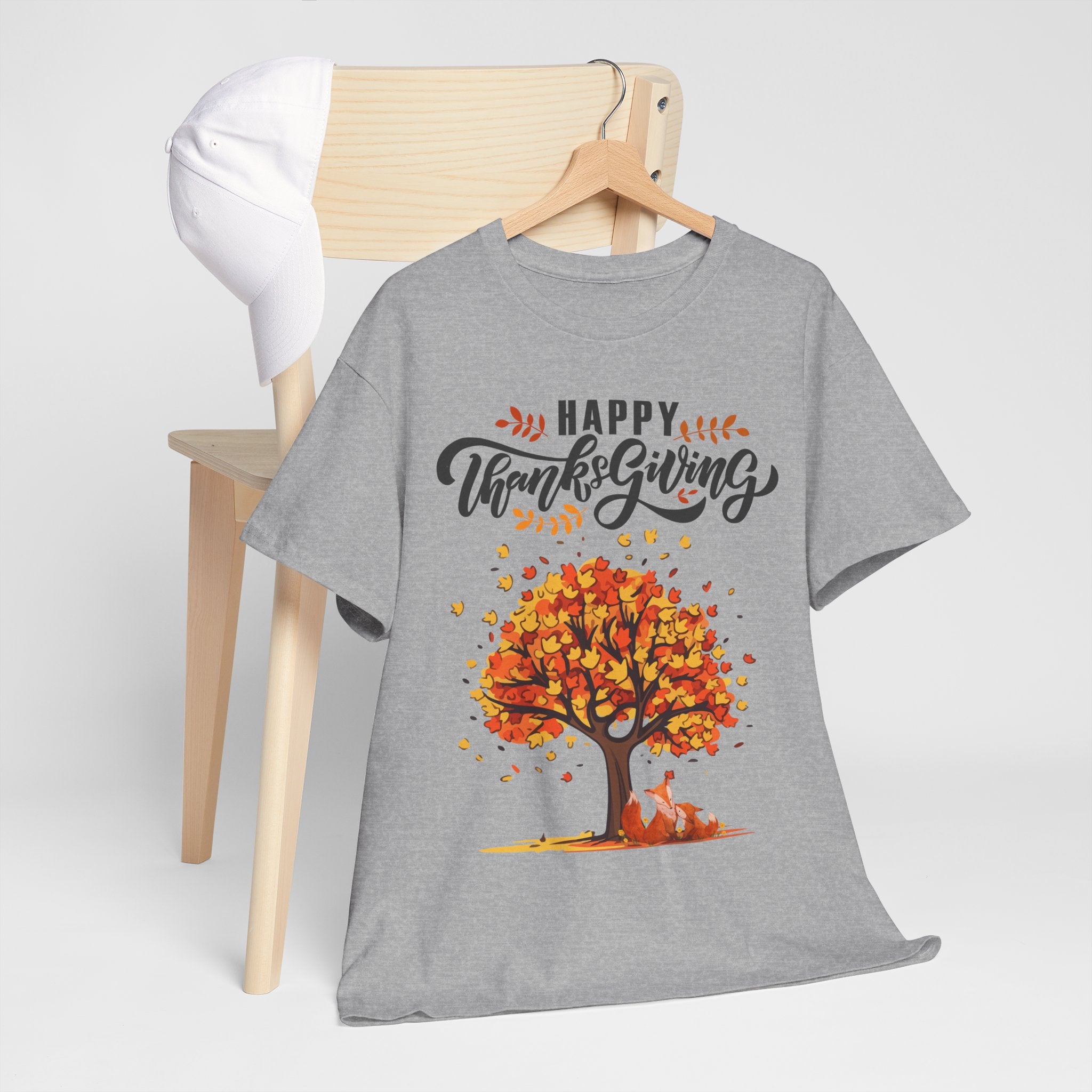 Thanksgiving Tree Tee, Fall T-Shirt, Autumn Apparel, Cozy Gift for Family, Cute Holiday Top