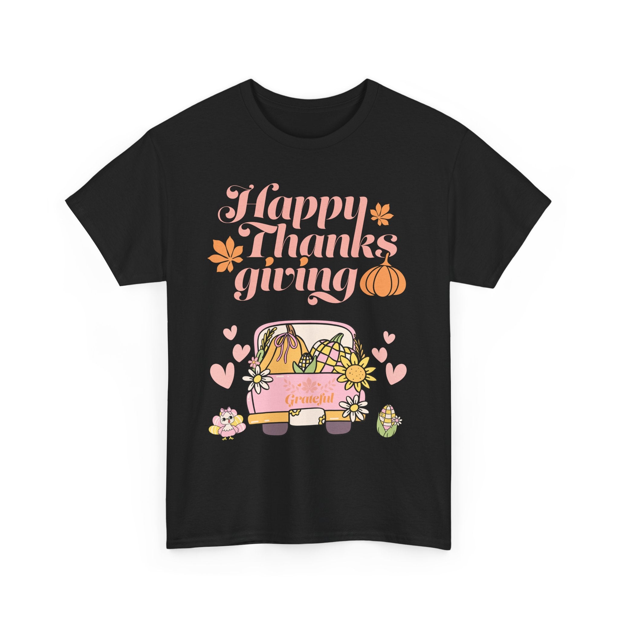Happy Thanksgiving Unisex Tee | Cozy Autumn Shirt for Family Gatherings, Thanksgiving Celebration, Fall Fashion, Cute Gift Idea
