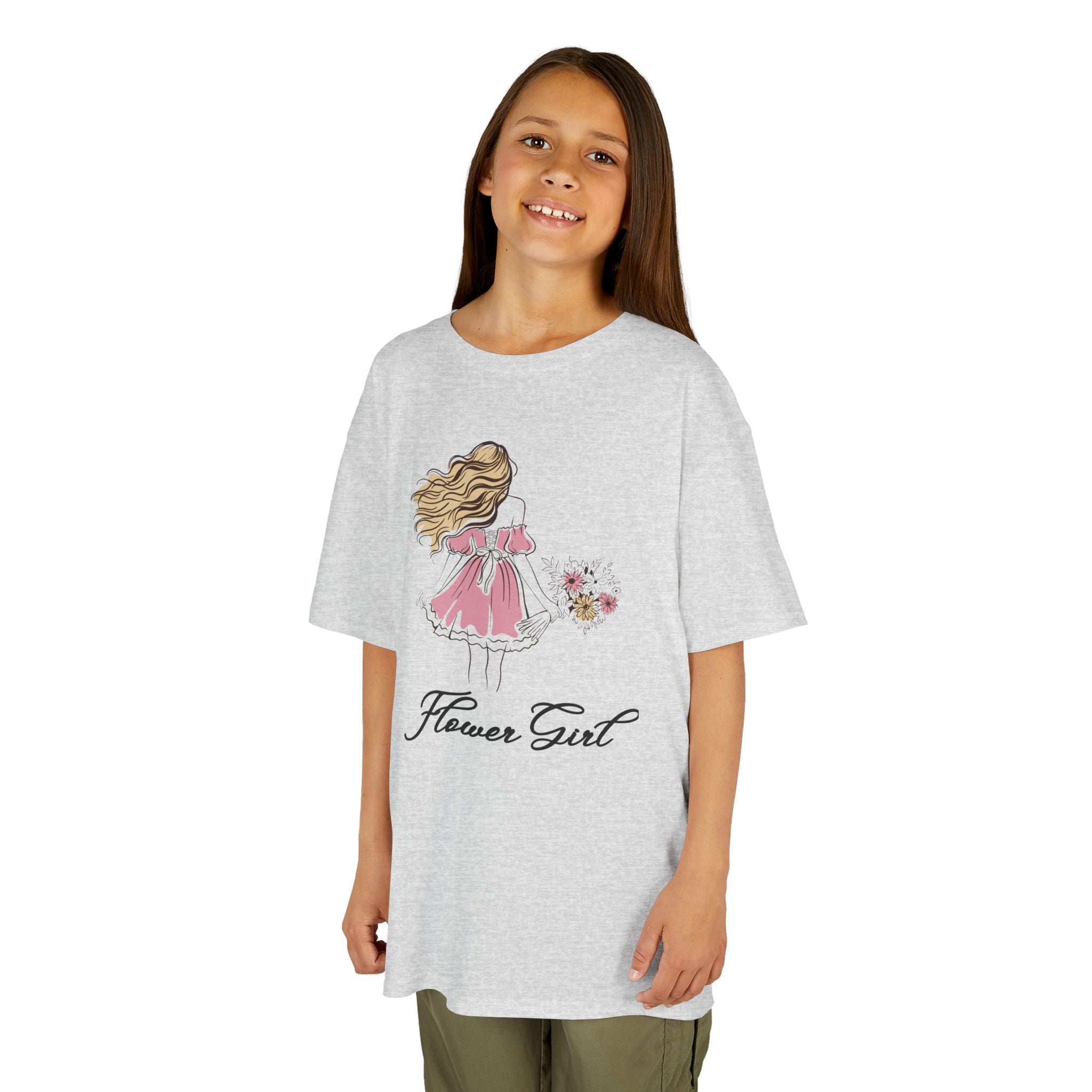 Flower Girl Kids Tee, Cute Kids T-Shirt, Children's Wedding Outfit, Floral Graphic Tee, Birthday Gift for Girls, Summer Apparel