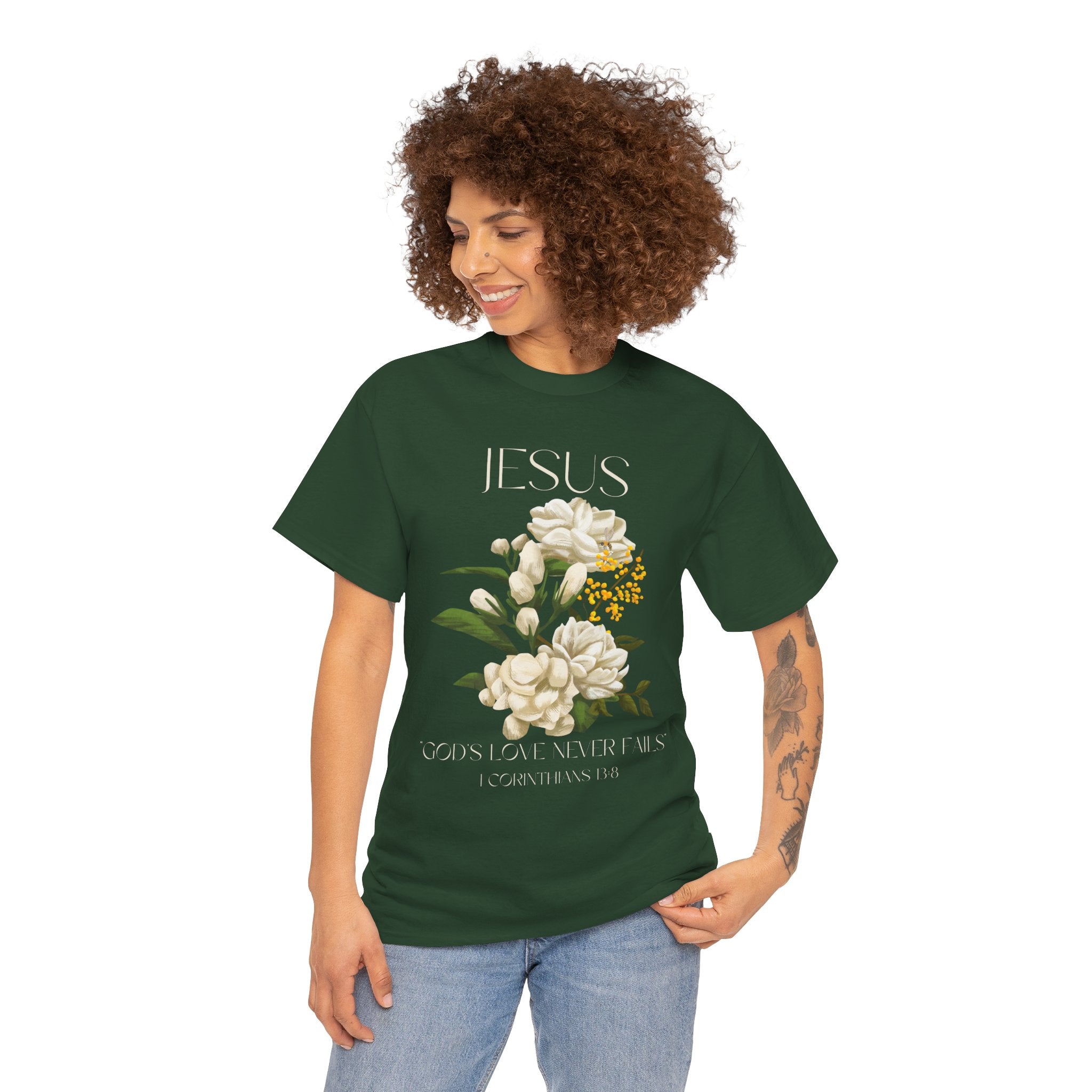 Jesus/Floral Faith T-Shirt // Vintage Jesus Graphic Tee, Inspirational Gift, Spring Fashion, Religious Apparel, Casualwear