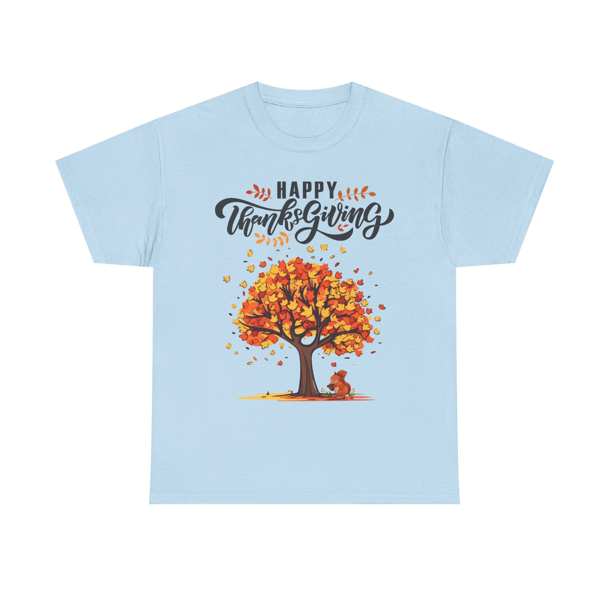 Happy Thanksgiving Tree Unisex Tee, Autumn Shirt, Holiday Apparel, Fall Fashion, Seasonal Gift