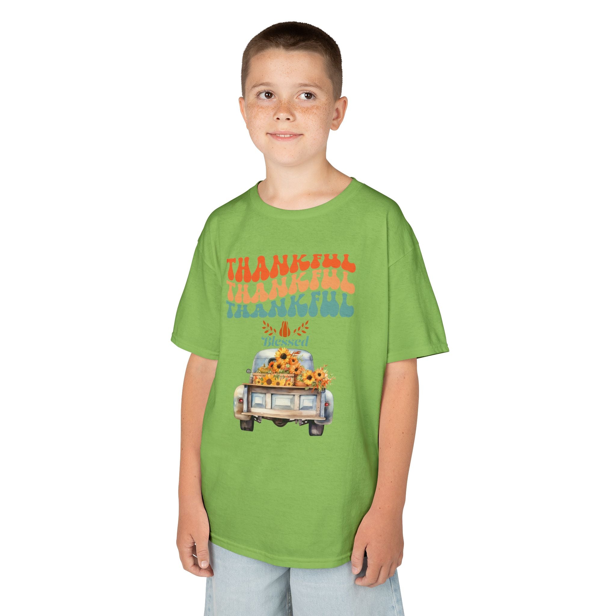 Thankful Kids Tee | Cute Autumn T-Shirt | Thanksgiving Gift | Kids Holiday Wear | Family Gathering Apparel