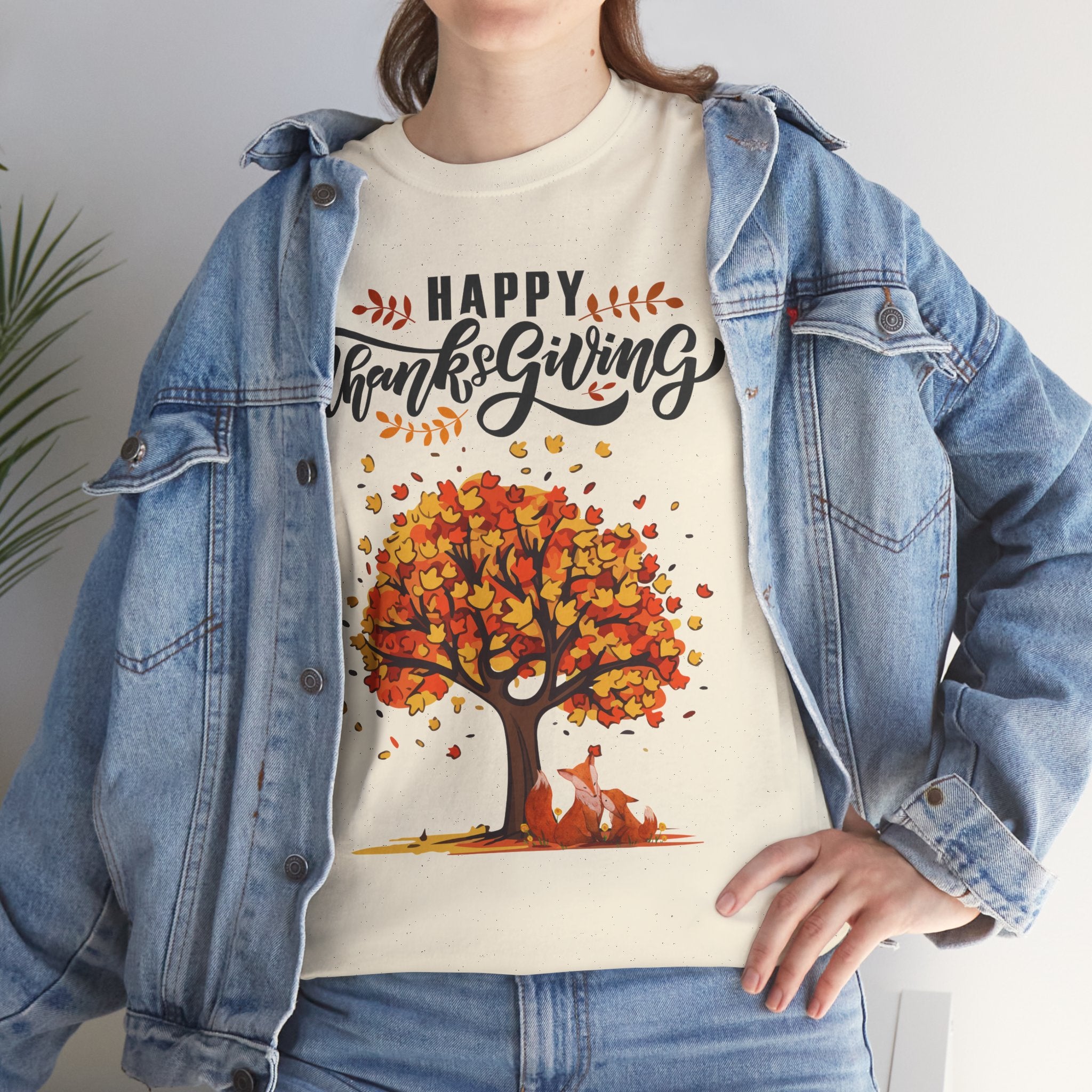 Thanksgiving Tree Tee, Fall T-Shirt, Autumn Apparel, Cozy Gift for Family, Cute Holiday Top