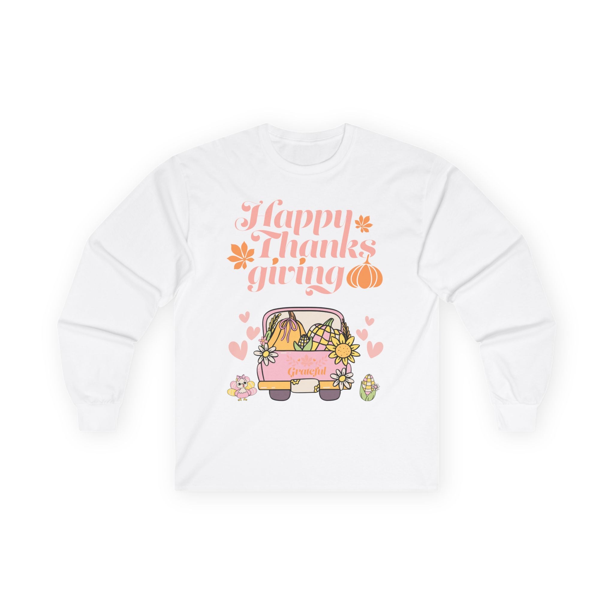 Thanksgiving Long Sleeve Tee, Cozy Fall Shirt, Autumn Apparel, Holiday Gift, Harvest Celebration Clothing, Cute Graphic Tee (Different design upon request)
