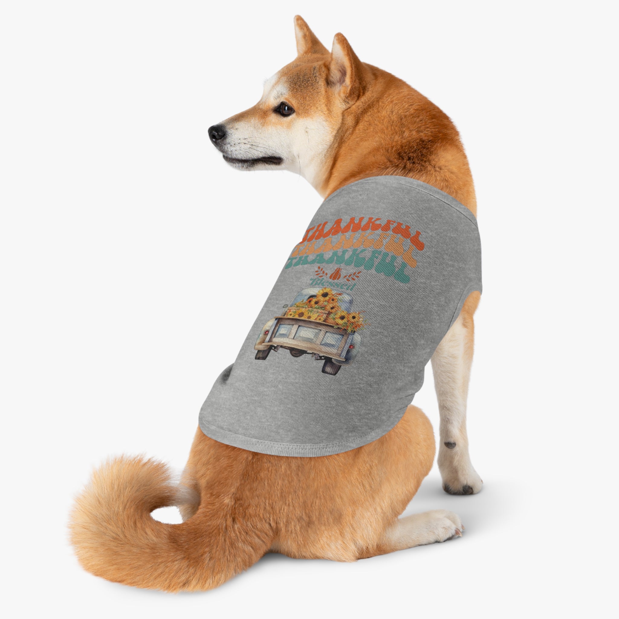 Thankful Pet Tank Top, Cute Dog Shirt, Pet Apparel, Blessed Pet Wear, Fall Fashion for Pets, Gifts for Dog Lovers