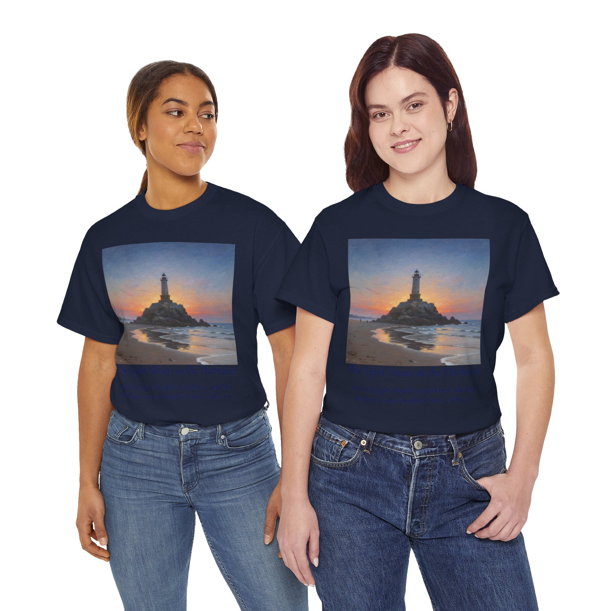 Light in Darkness Unisex Cotton Tee-inspired by Monet, Inspirational Shirt, Bible Verse Tee, Faith-Based Apparel, Perfect Gift for All Occasions