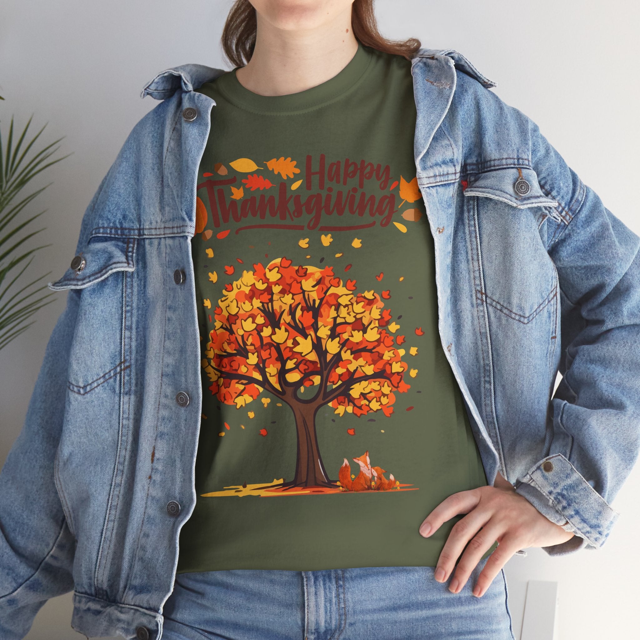 Thanksgiving Tree Tee, Autumn Shirt, Fall Apparel, Family Gathering Top, Seasonal Wear, Thanksgiving Gift